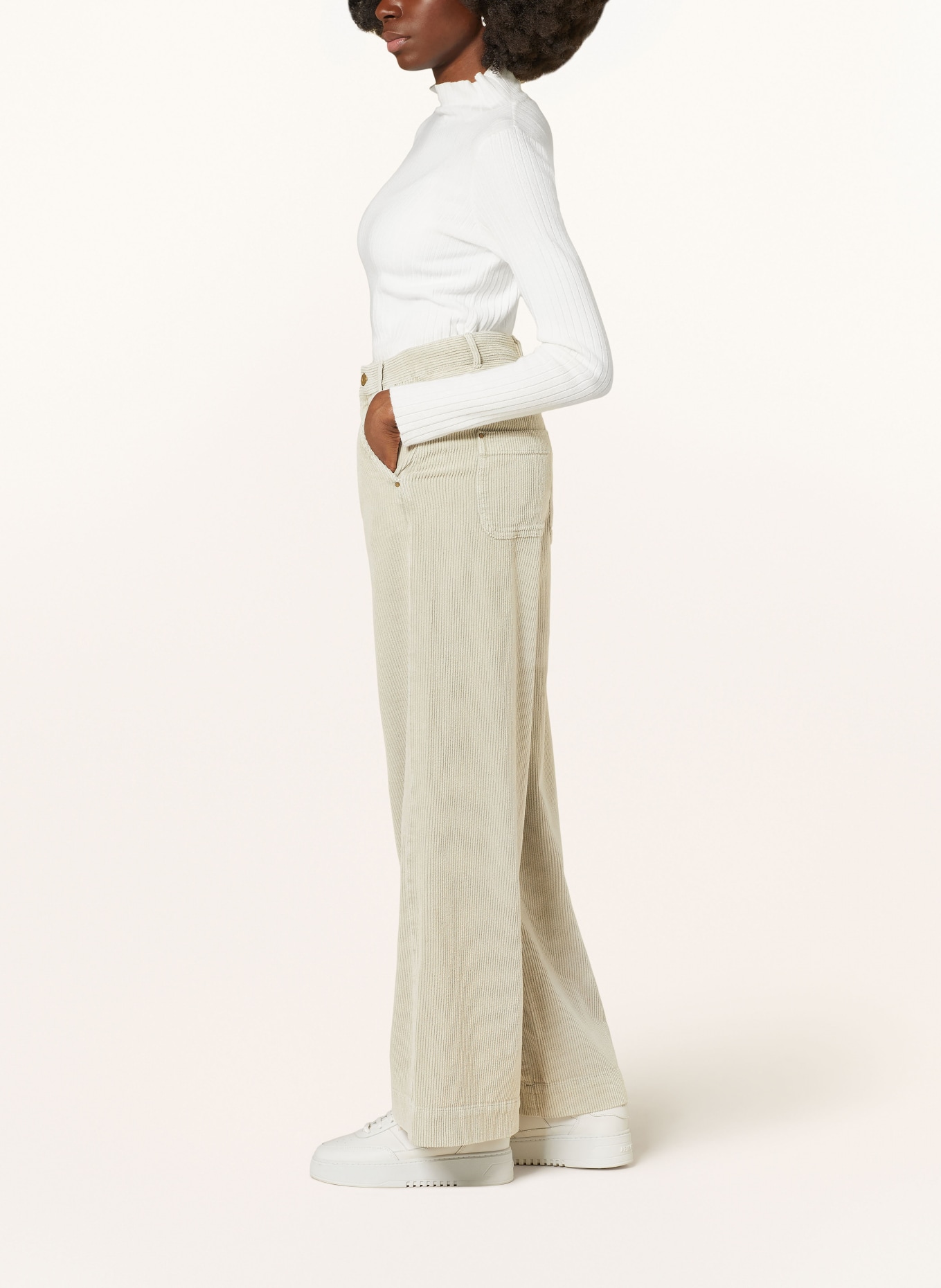 summum woman Wide leg trousers made of corduroy, Color: LIGHT BROWN (Image 4)
