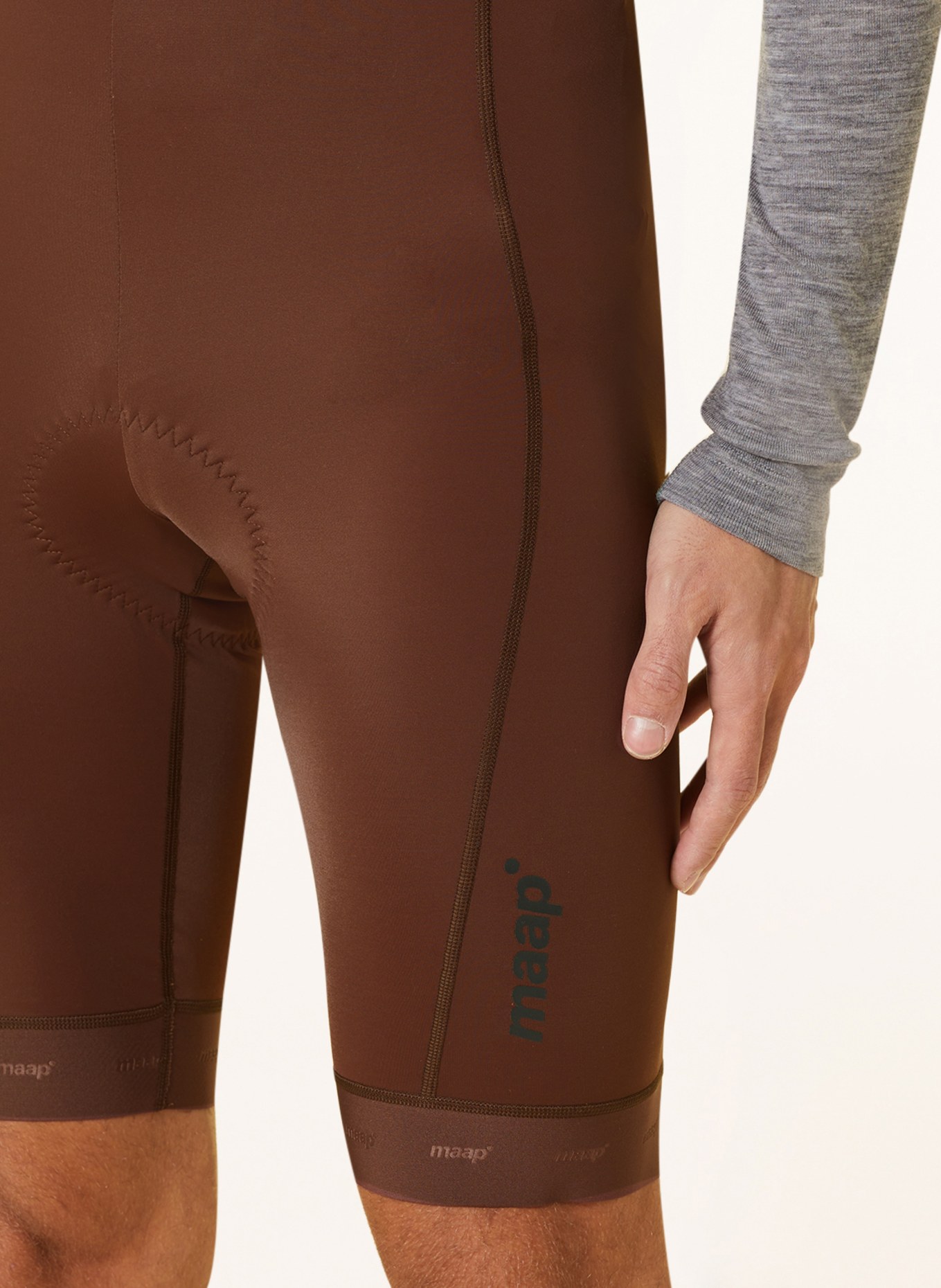 MAAP Cycling shorts TRAINING with padded insert, Color: BROWN/ LIGHT GREEN (Image 5)