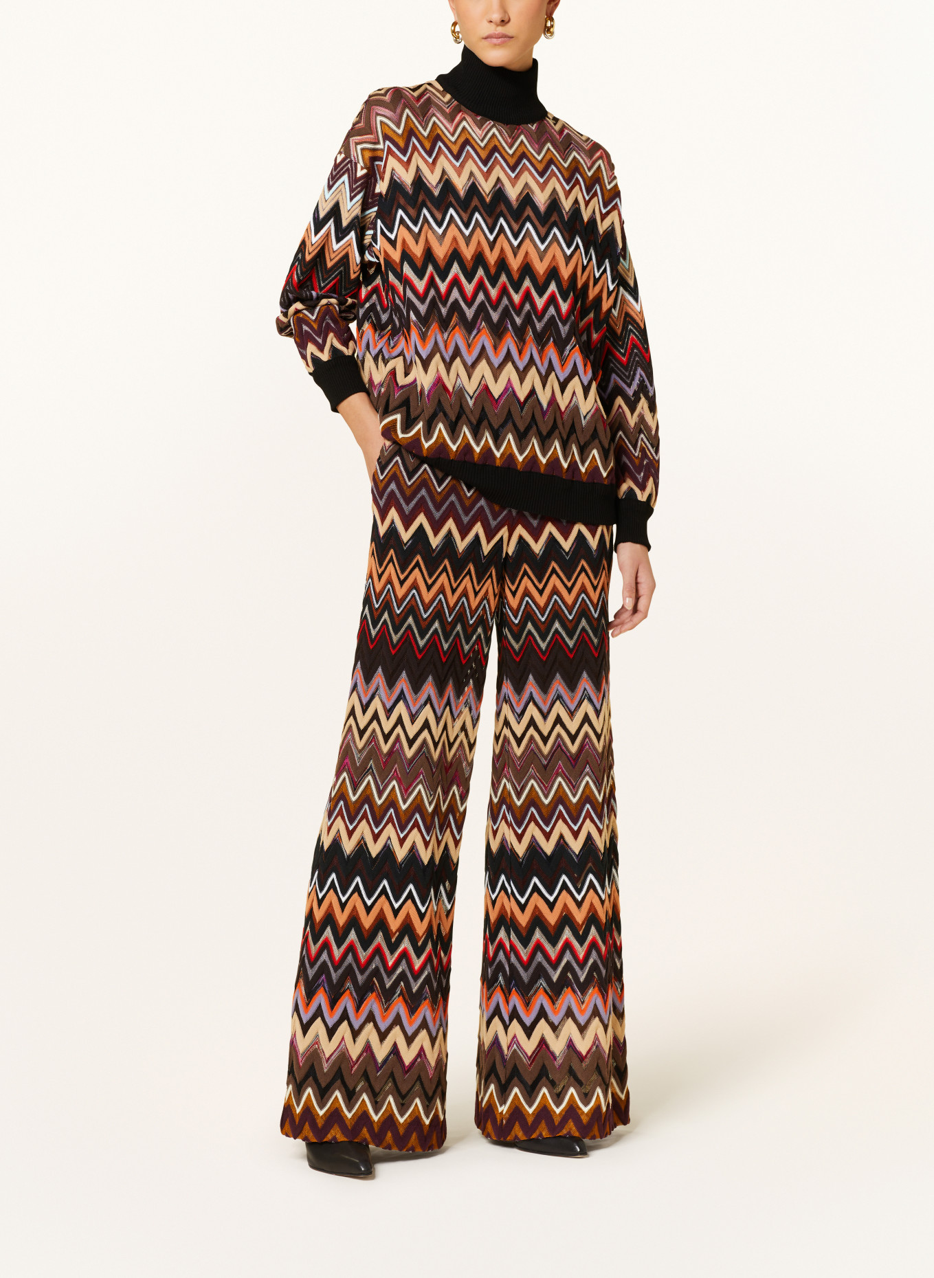 MISSONI Knit trousers, Color: BROWN/ BLACK/ LIGHT BROWN (Image 2)