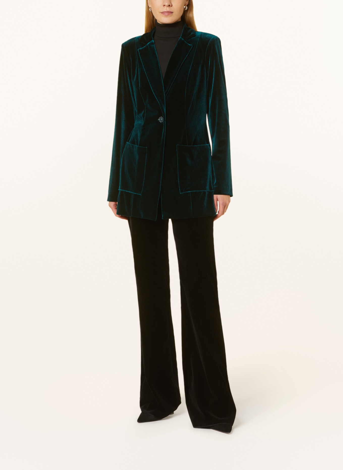 Joseph Ribkoff Long blazer made of velvet, Color: DARK GREEN (Image 2)