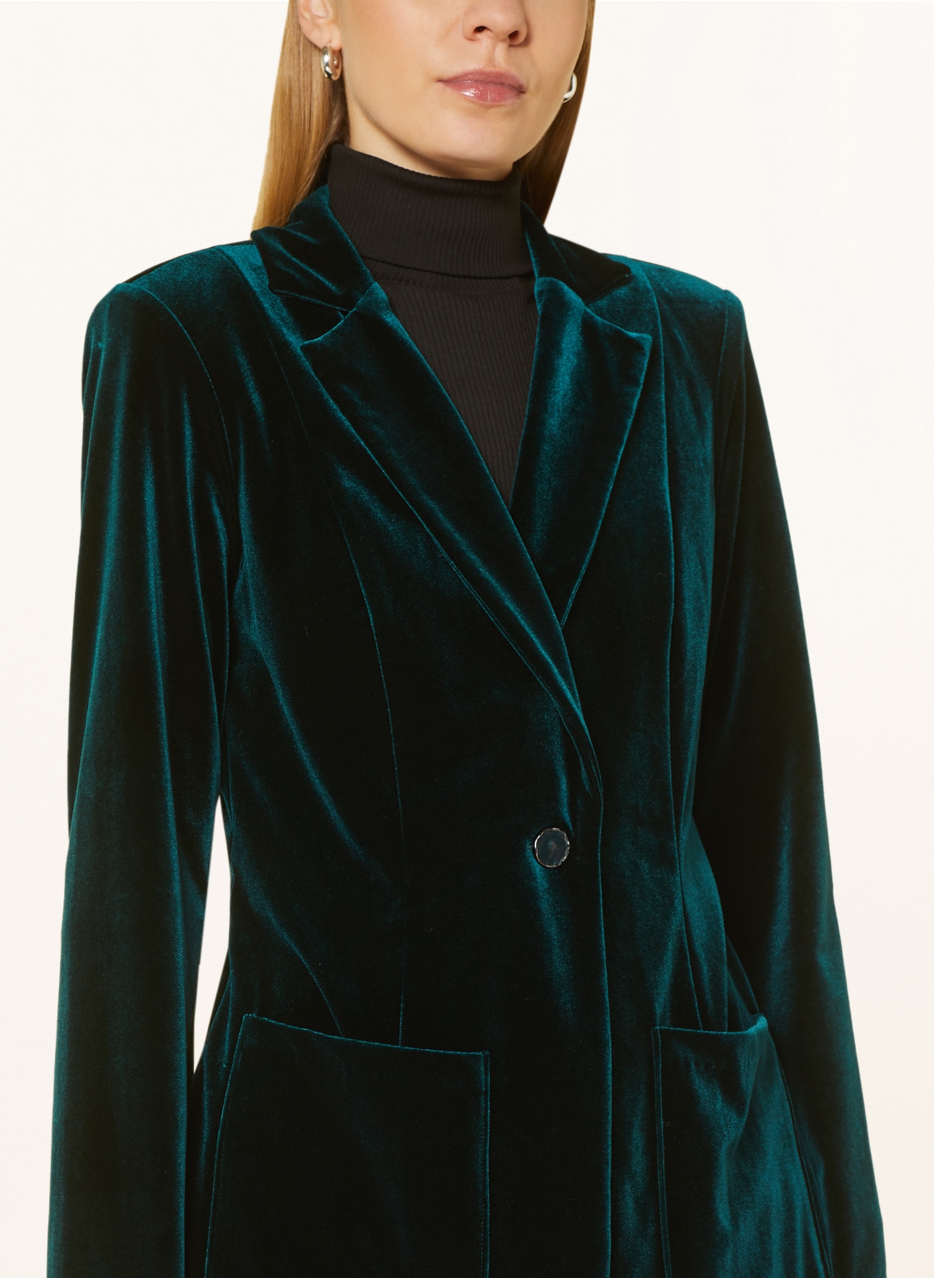 Joseph Ribkoff Long blazer made of velvet, Color: DARK GREEN (Image 4)