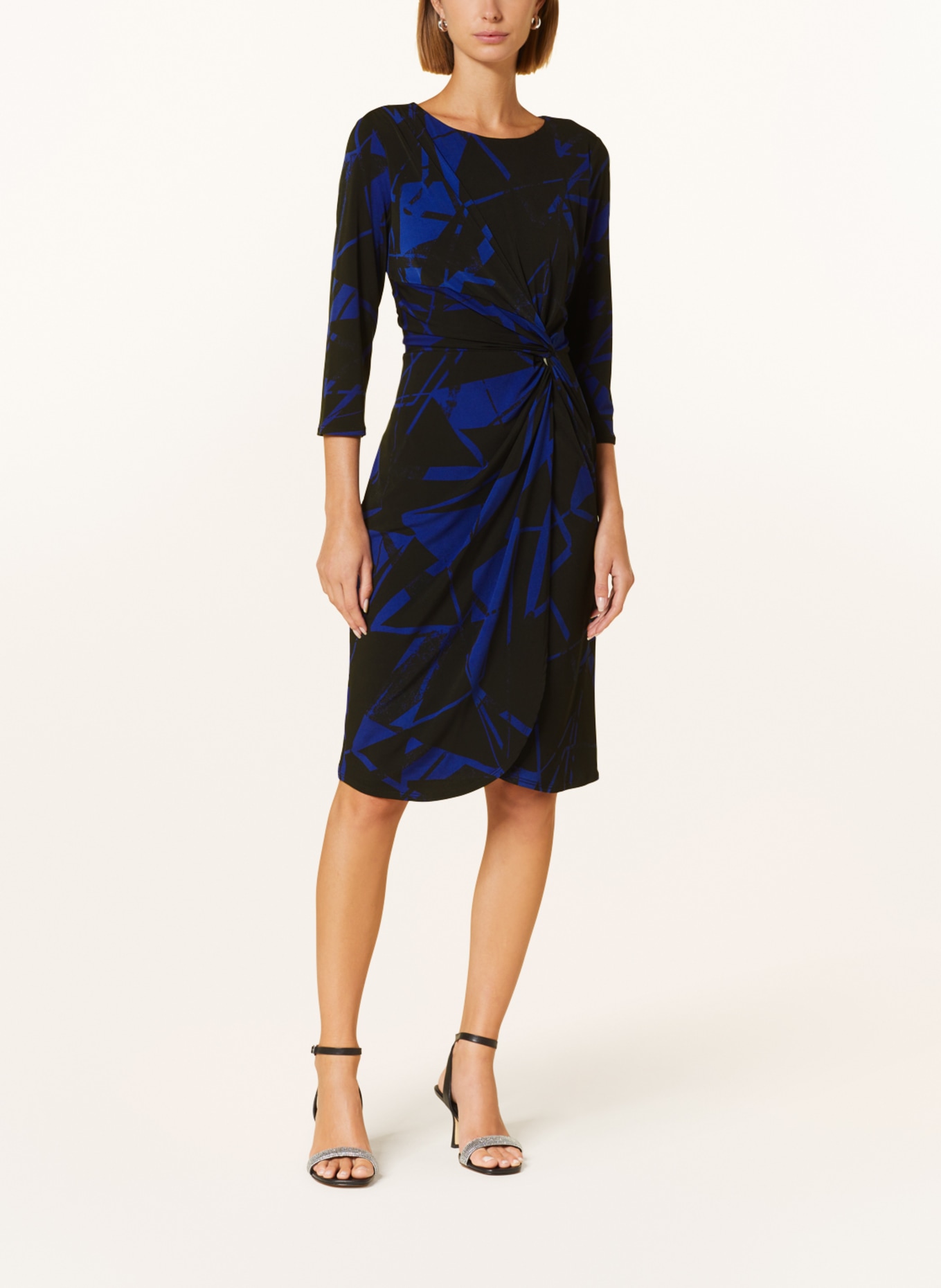 Joseph Ribkoff Sheath dress made of jersey with 3/4 sleeves, Color: BLACK/ BLUE (Image 2)