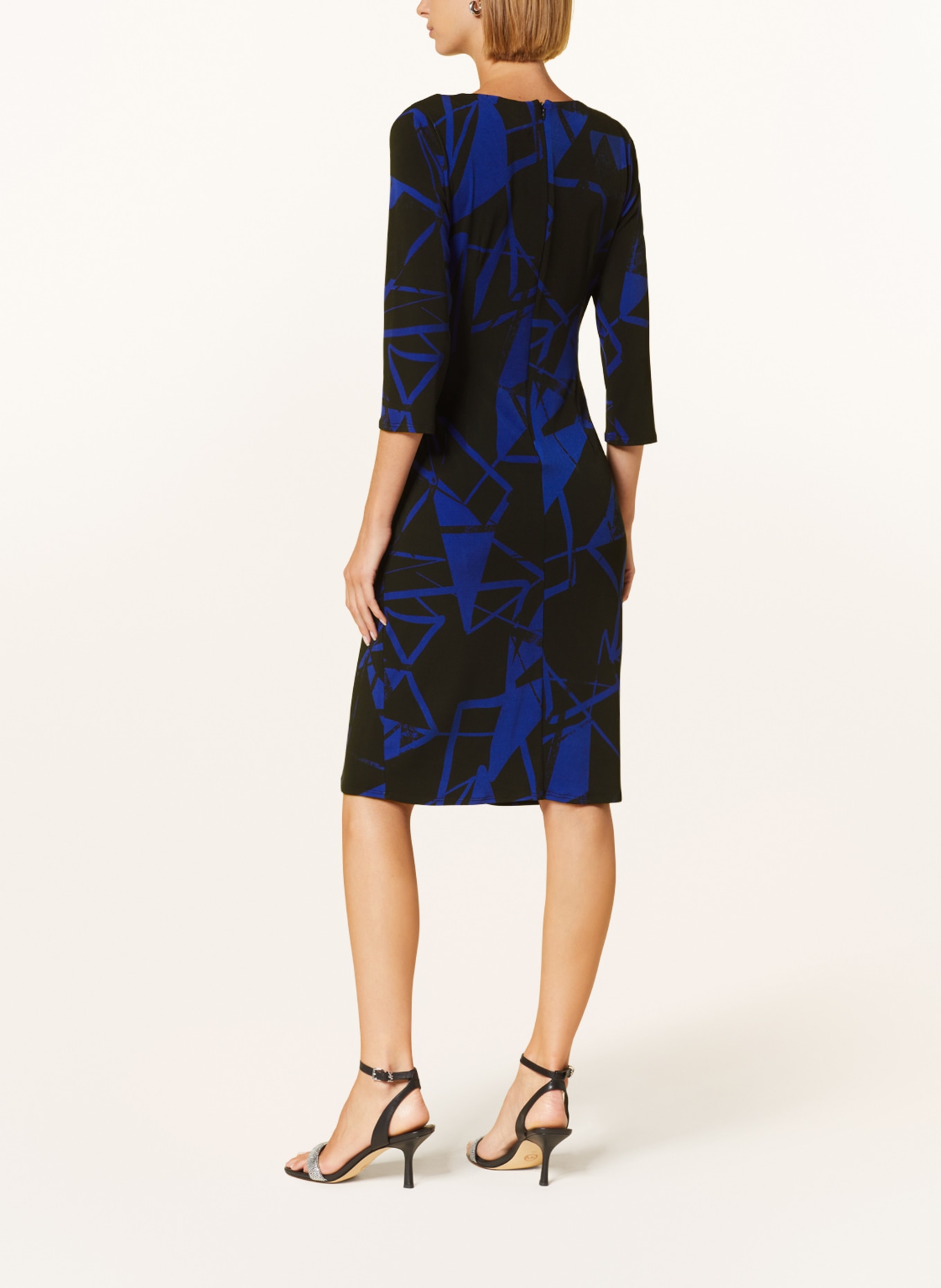 Joseph Ribkoff Sheath dress made of jersey with 3/4 sleeves, Color: BLACK/ BLUE (Image 3)