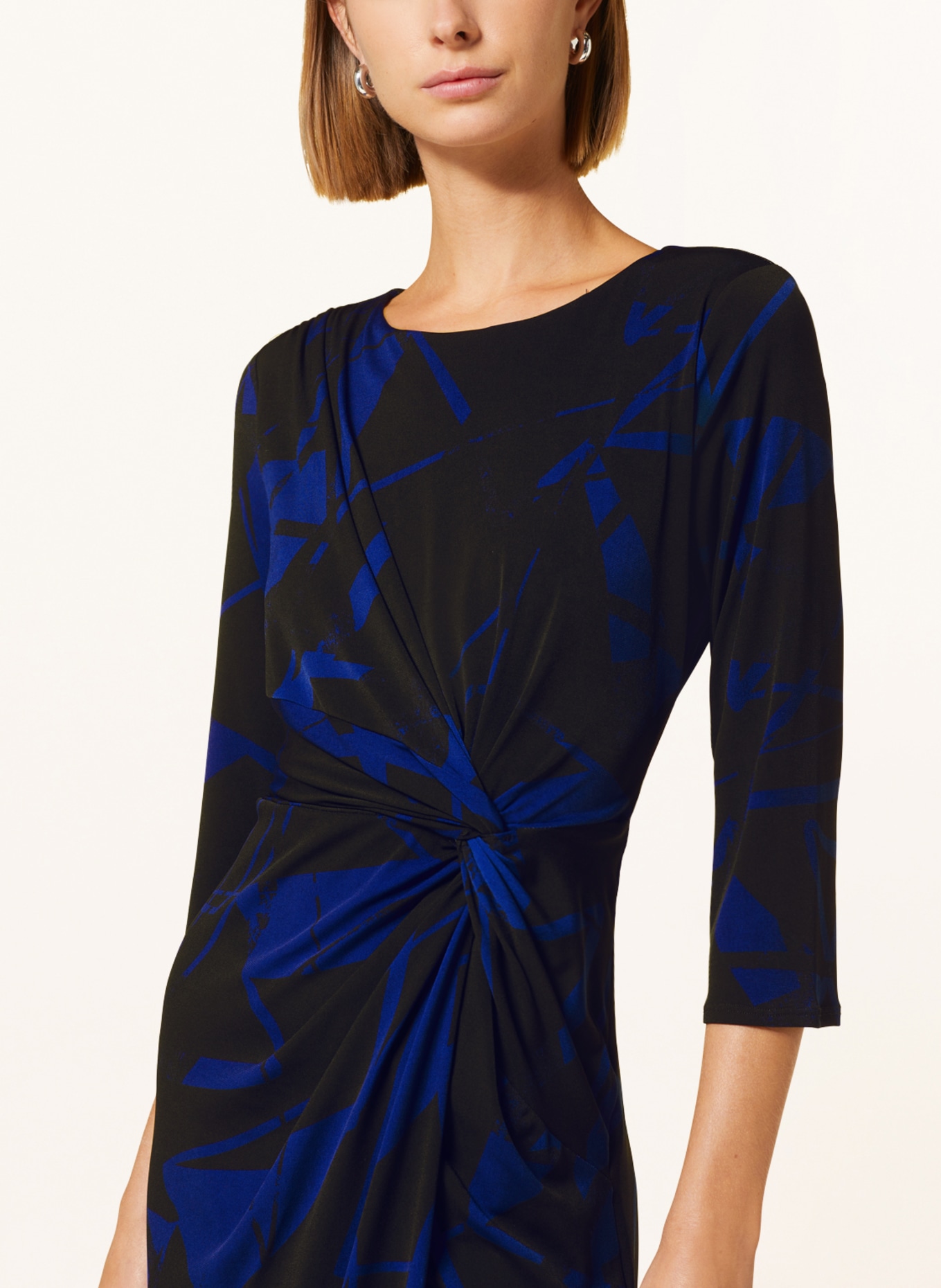 Joseph Ribkoff Sheath dress made of jersey with 3/4 sleeves, Color: BLACK/ BLUE (Image 4)