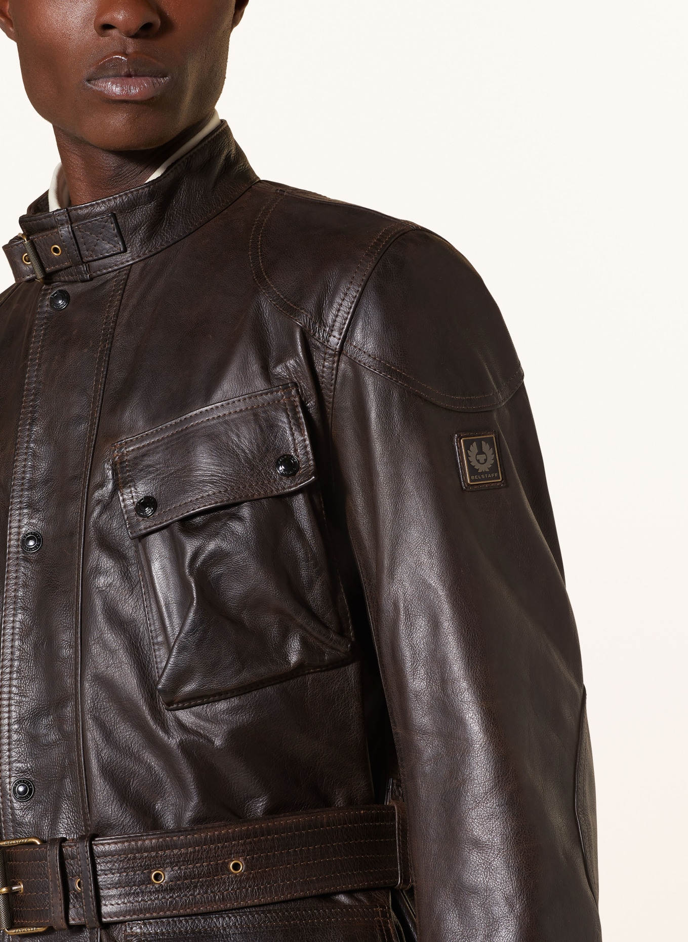 Leather jacket Belstaff Brown size L International in Leather - 27551313