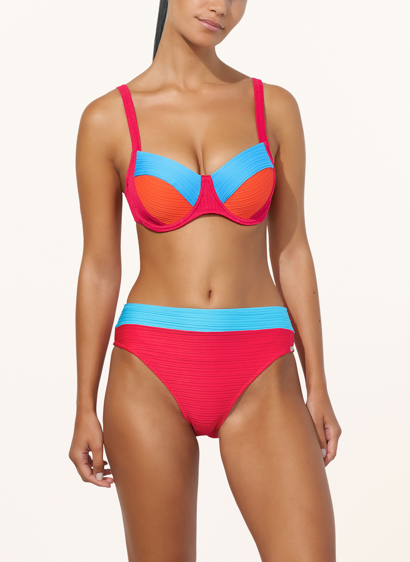 Lidea Underwired bikini top INTENSE EMOTION, Color: ORANGE/ TURQUOISE/ PINK (Image 5)