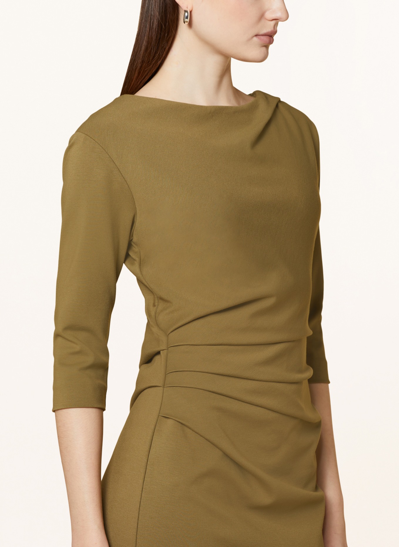 TIGER OF SWEDEN Jersey dress IZZA with 3/4 sleeves, Color: OLIVE (Image 4)