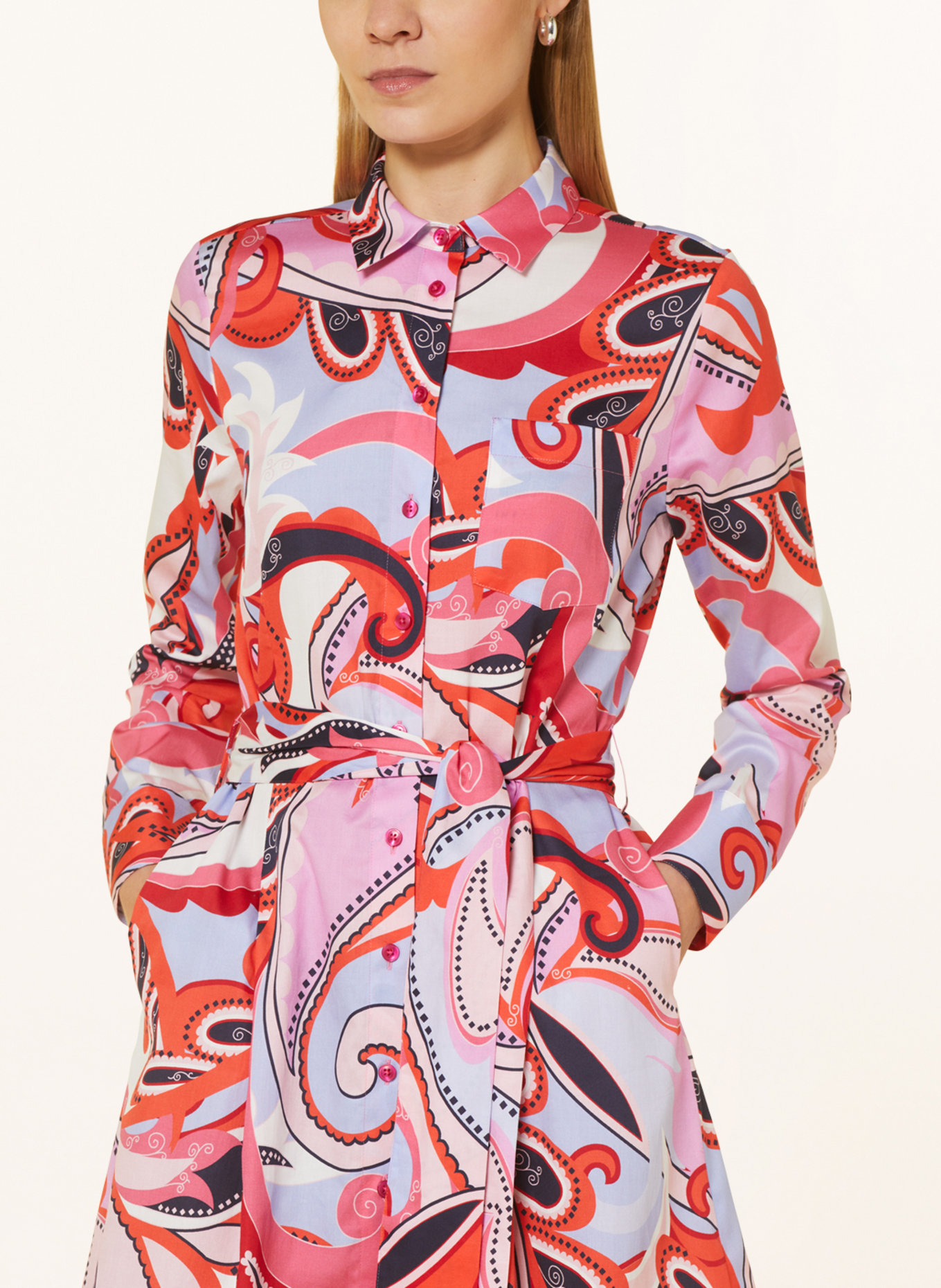 ETERNA Sukienka koszulowa, Kolor: CZERWONY/ MOCNORÓŻOWY/ JASNOFIOLETOWY (Obrazek 4)