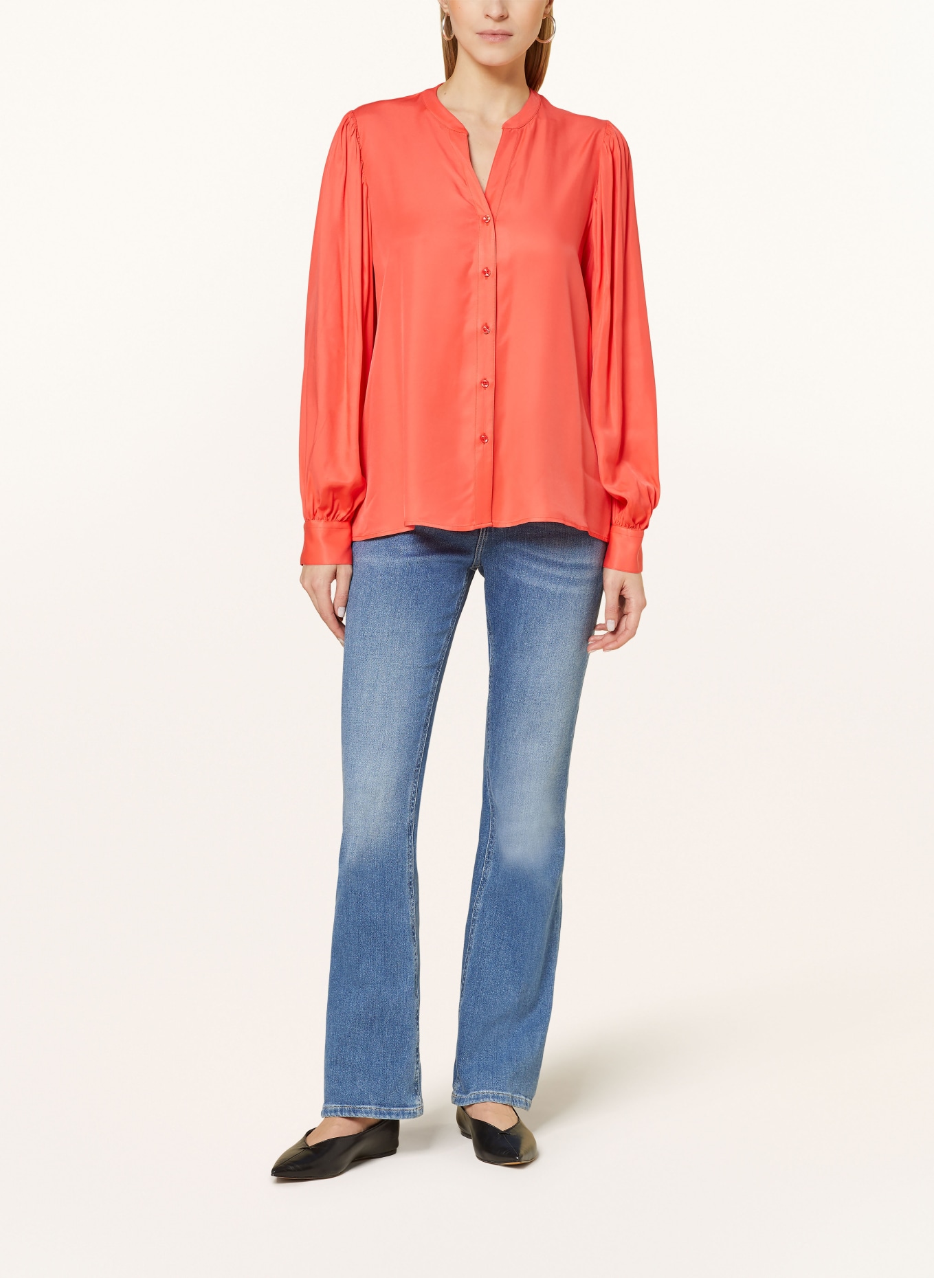 ETERNA Satin blouse, Color: RED (Image 2)