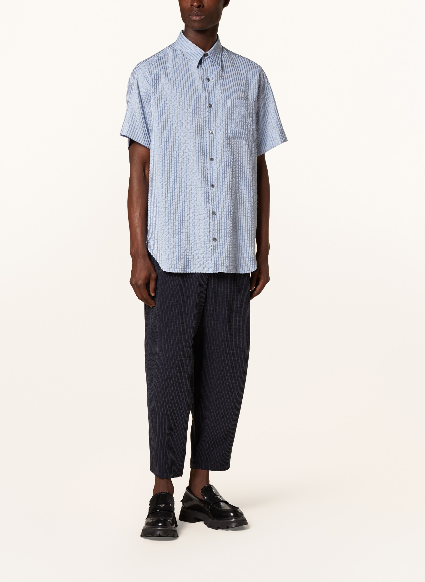GIORGIO ARMANI Short sleeve shirt comfort fit, Color: LIGHT BLUE (Image 2)