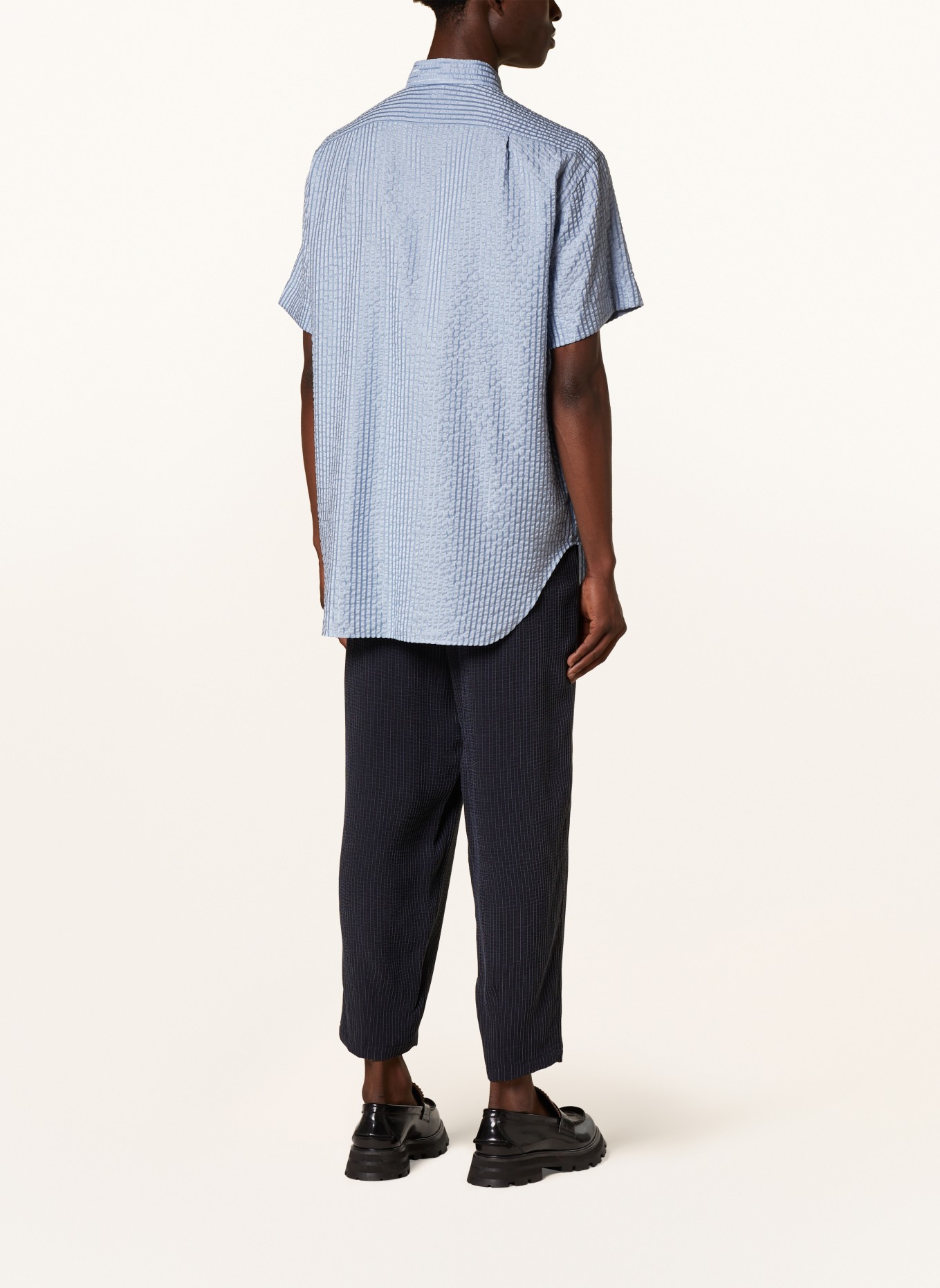 GIORGIO ARMANI Koszula z krótkim rękawem comfort fit, Kolor: JASNONIEBIESKI (Obrazek 3)