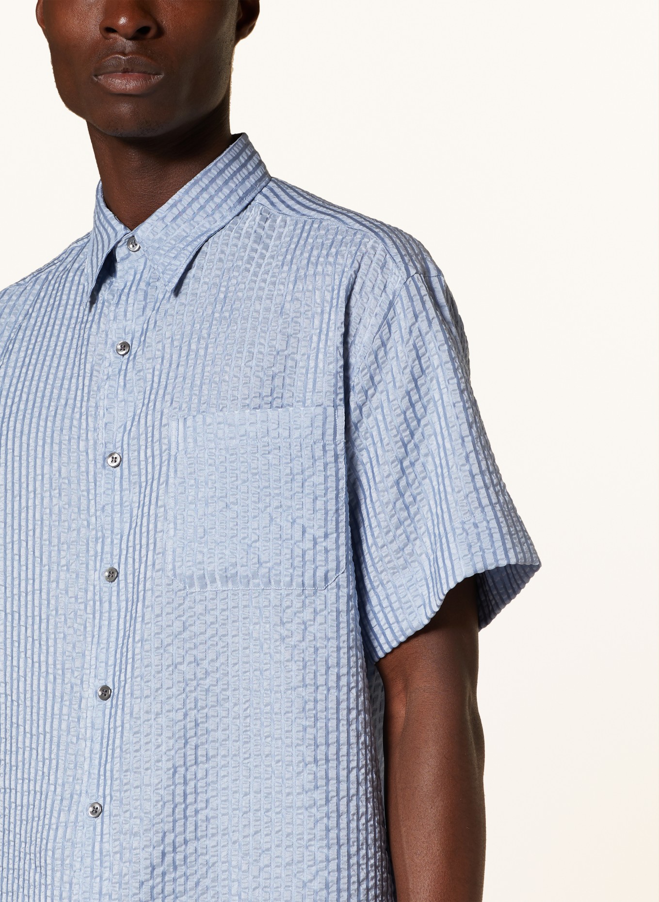 GIORGIO ARMANI Short sleeve shirt comfort fit, Color: LIGHT BLUE (Image 4)