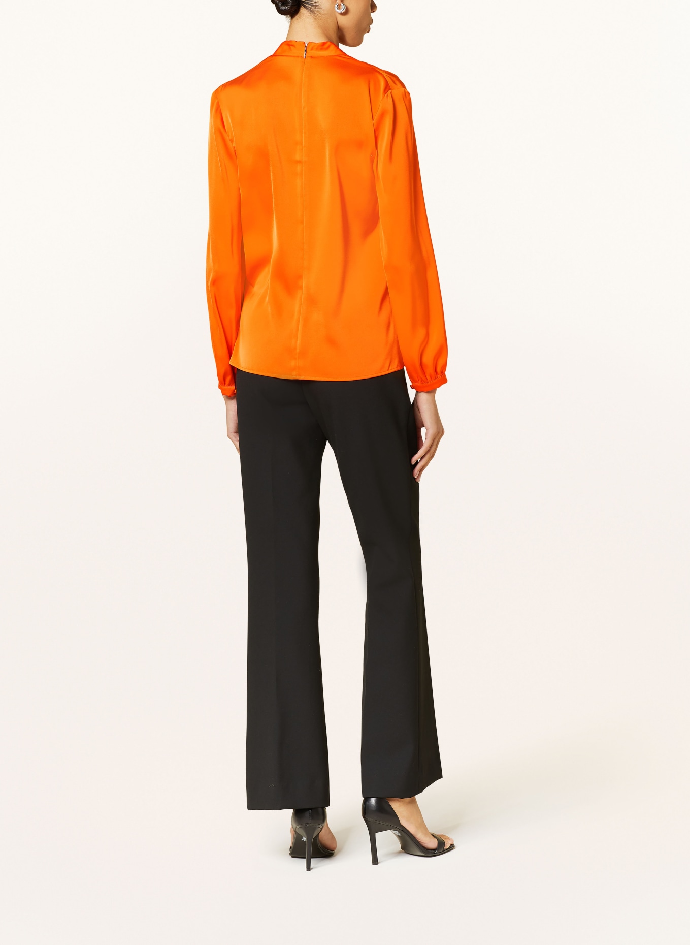 Calvin Klein Bluzka w stylu kopertowym z satyny, Kolor: POMARAŃCZOWY (Obrazek 3)
