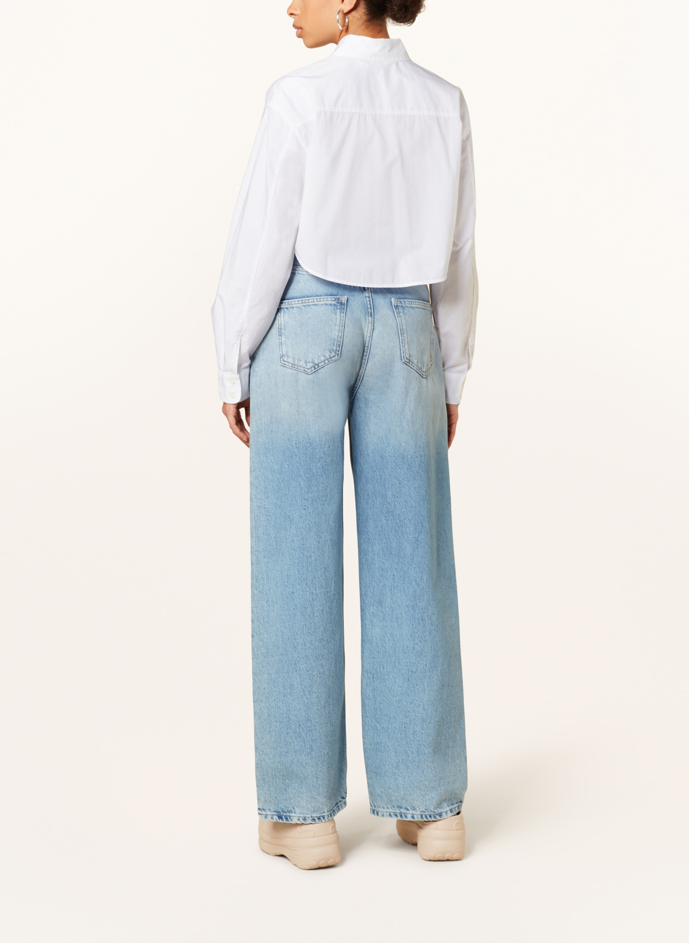Calvin Klein Jeans Cropped košilová halenka, Barva: BÍLÁ (Obrázek 3)