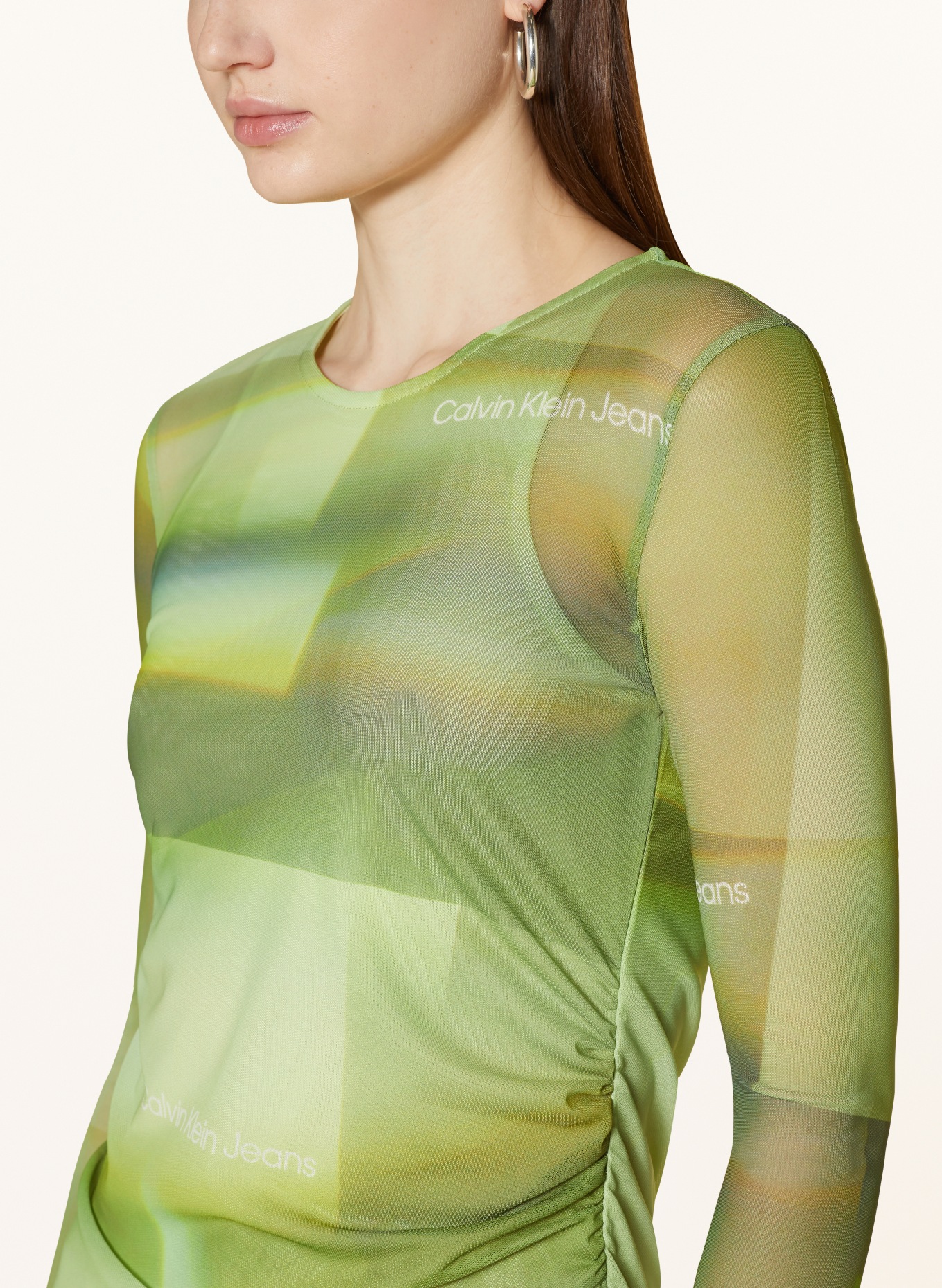 Calvin Klein Jeans Mesh dress, Color: GREEN/ LIGHT GREEN/ LIGHT YELLOW (Image 4)