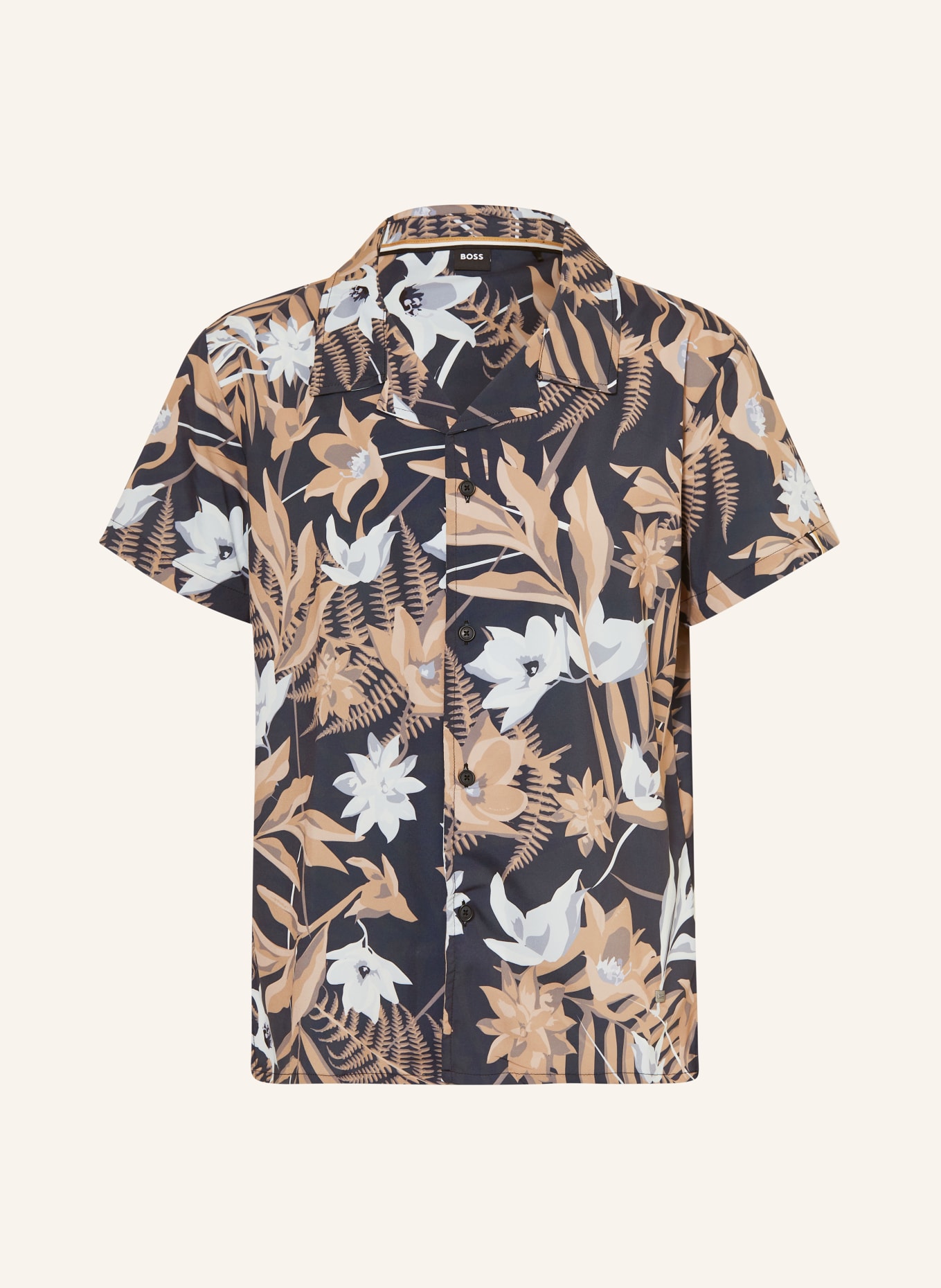 BOSS Resort shirt regular fit, Color: BEIGE/ GRAY/ WHITE (Image 1)