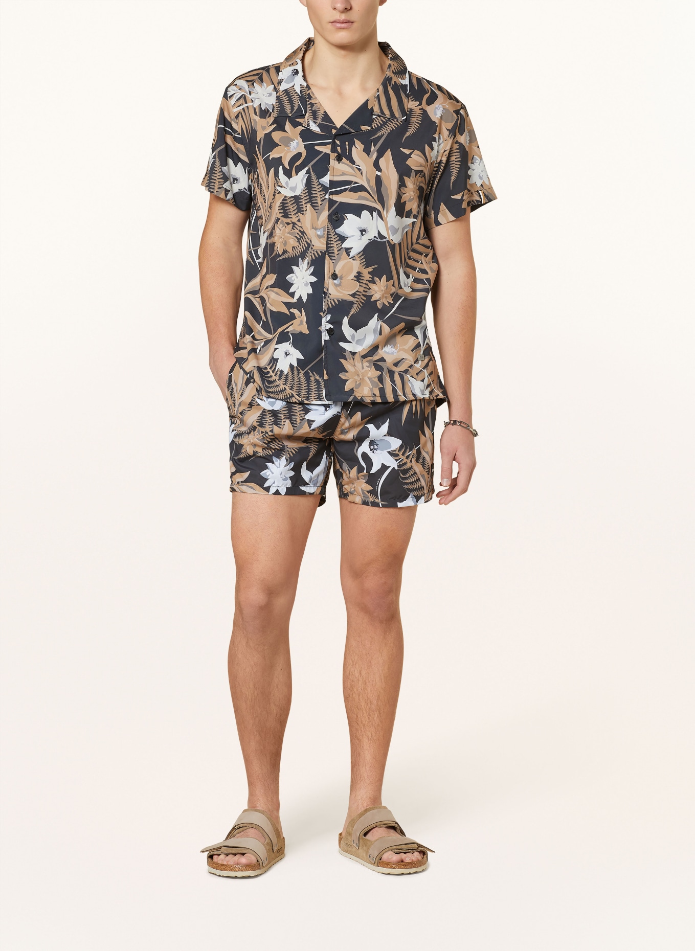 BOSS Resort shirt regular fit, Color: BEIGE/ GRAY/ WHITE (Image 2)