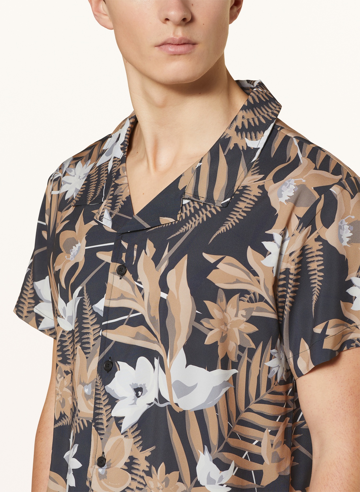 BOSS Resort shirt regular fit, Color: BEIGE/ GRAY/ WHITE (Image 4)