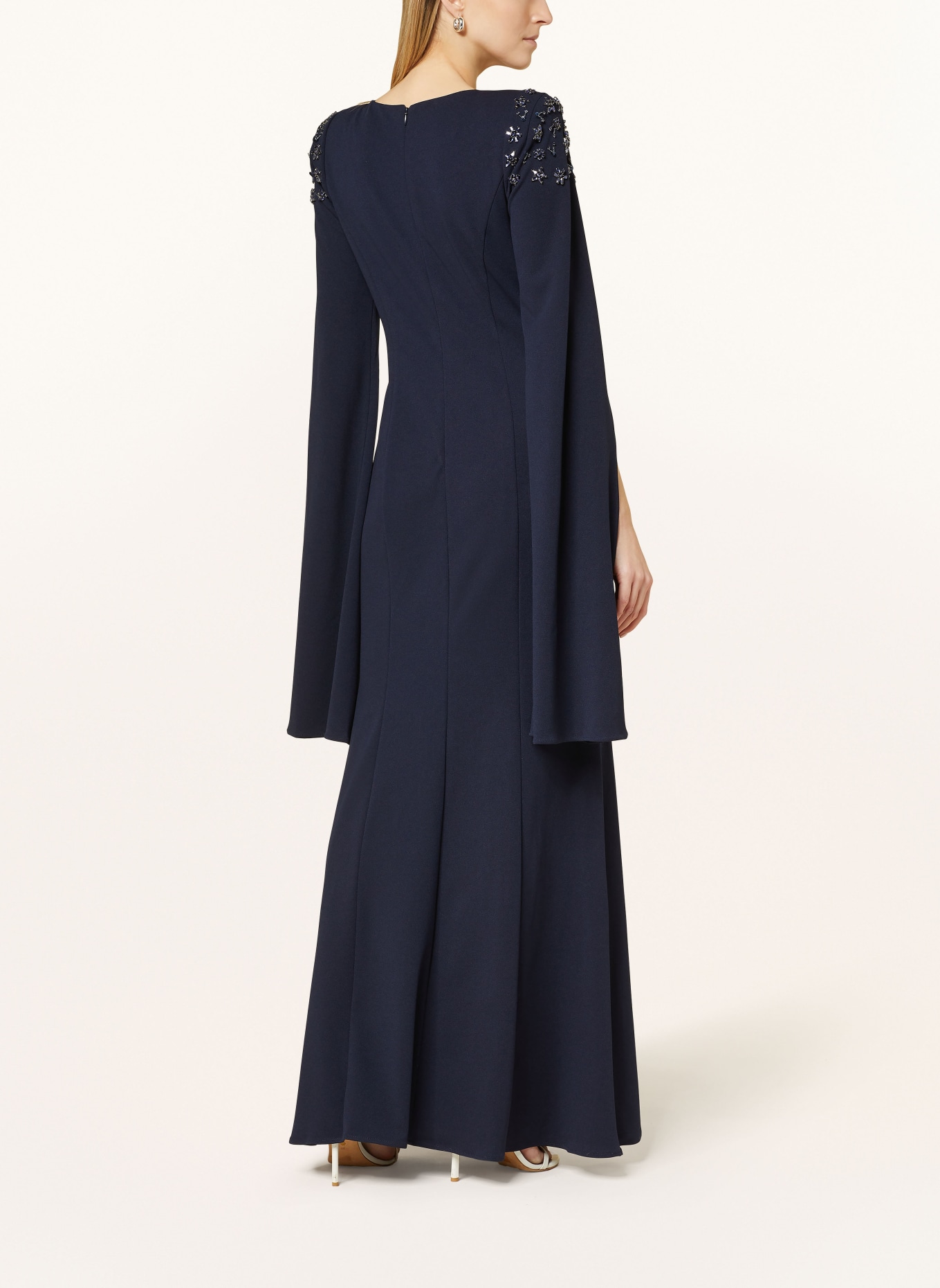 ADRIANNA PAPELL Evening dress with decorative gems, Color: DARK BLUE (Image 3)