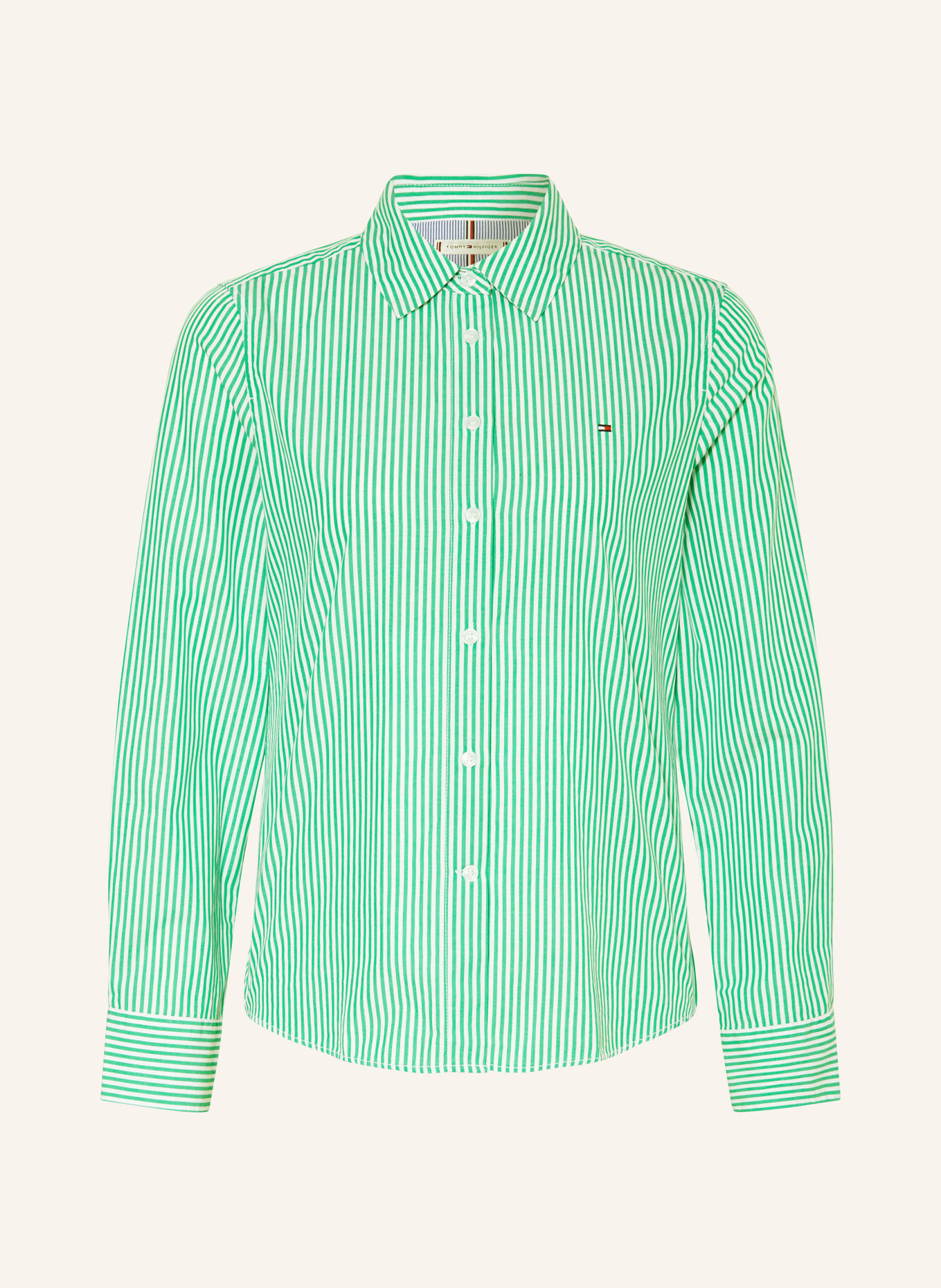 TOMMY HILFIGER Shirt blouse, Color: GREEN/ WHITE (Image 1)