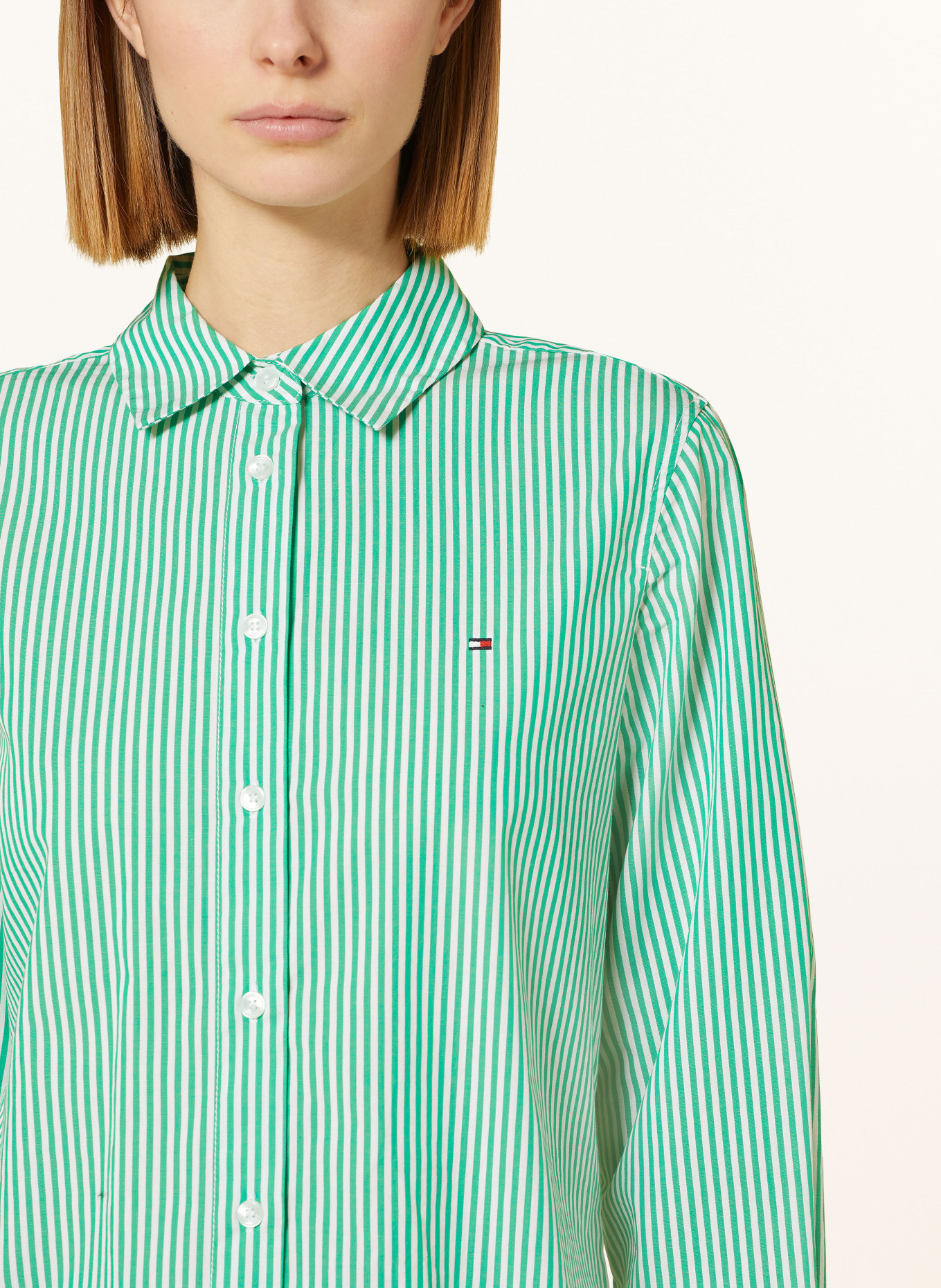 TOMMY HILFIGER Shirt blouse, Color: GREEN/ WHITE (Image 4)