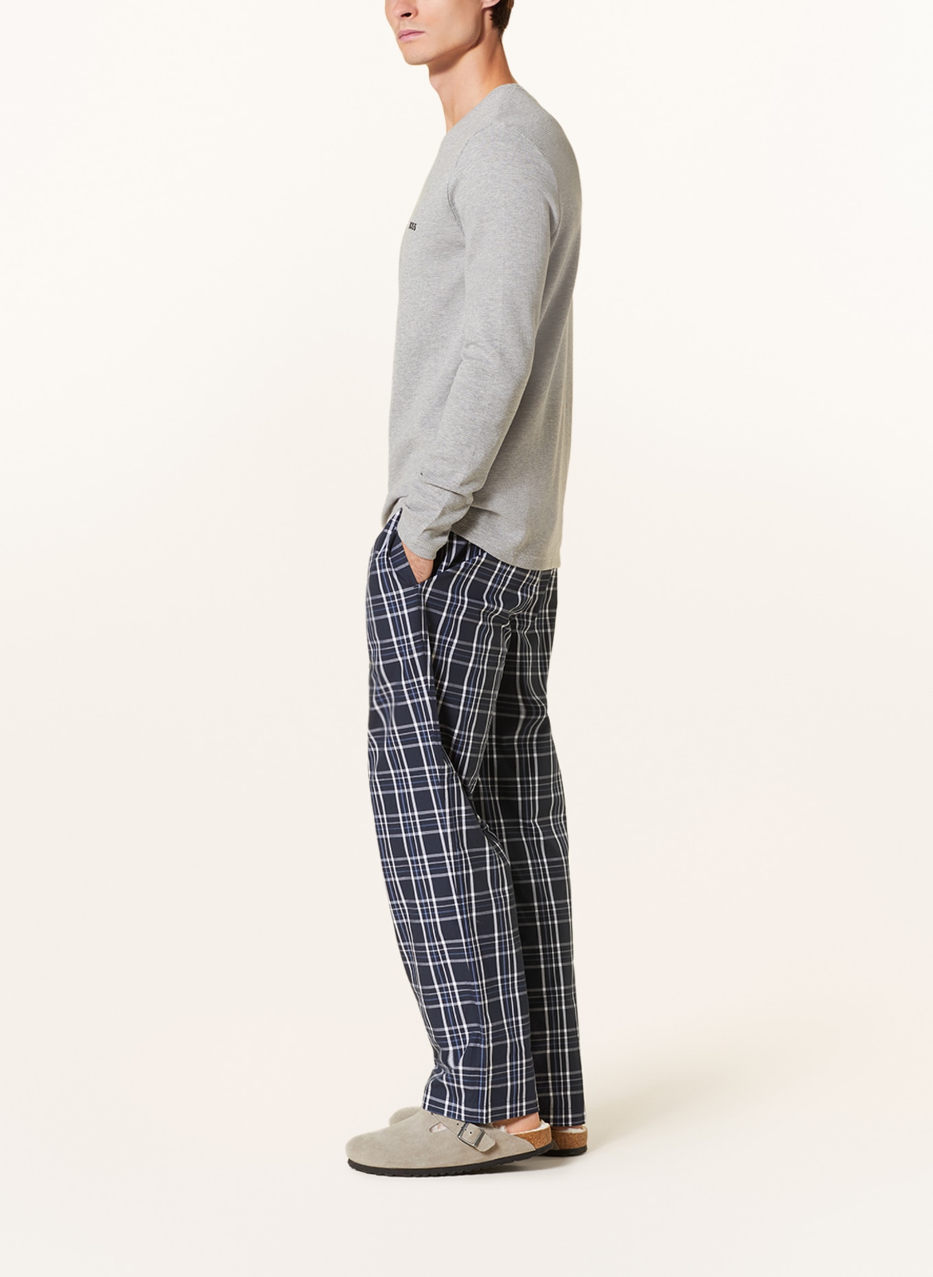 BOSS Pajama pants URBAN PANTS, Color: DARK BLUE/ WHITE (Image 4)