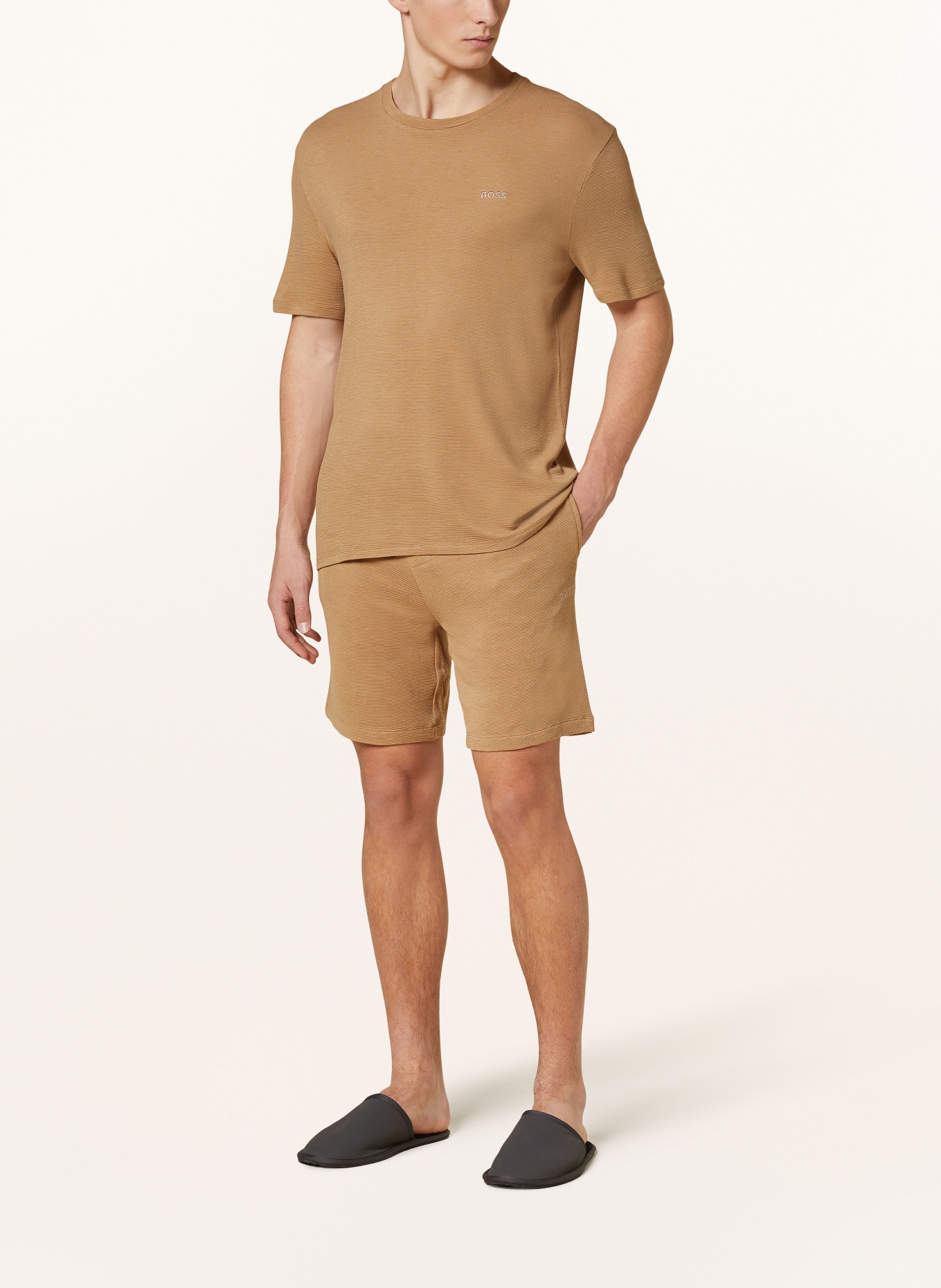 BOSS Pajama shorts RIB, Color: BEIGE (Image 2)