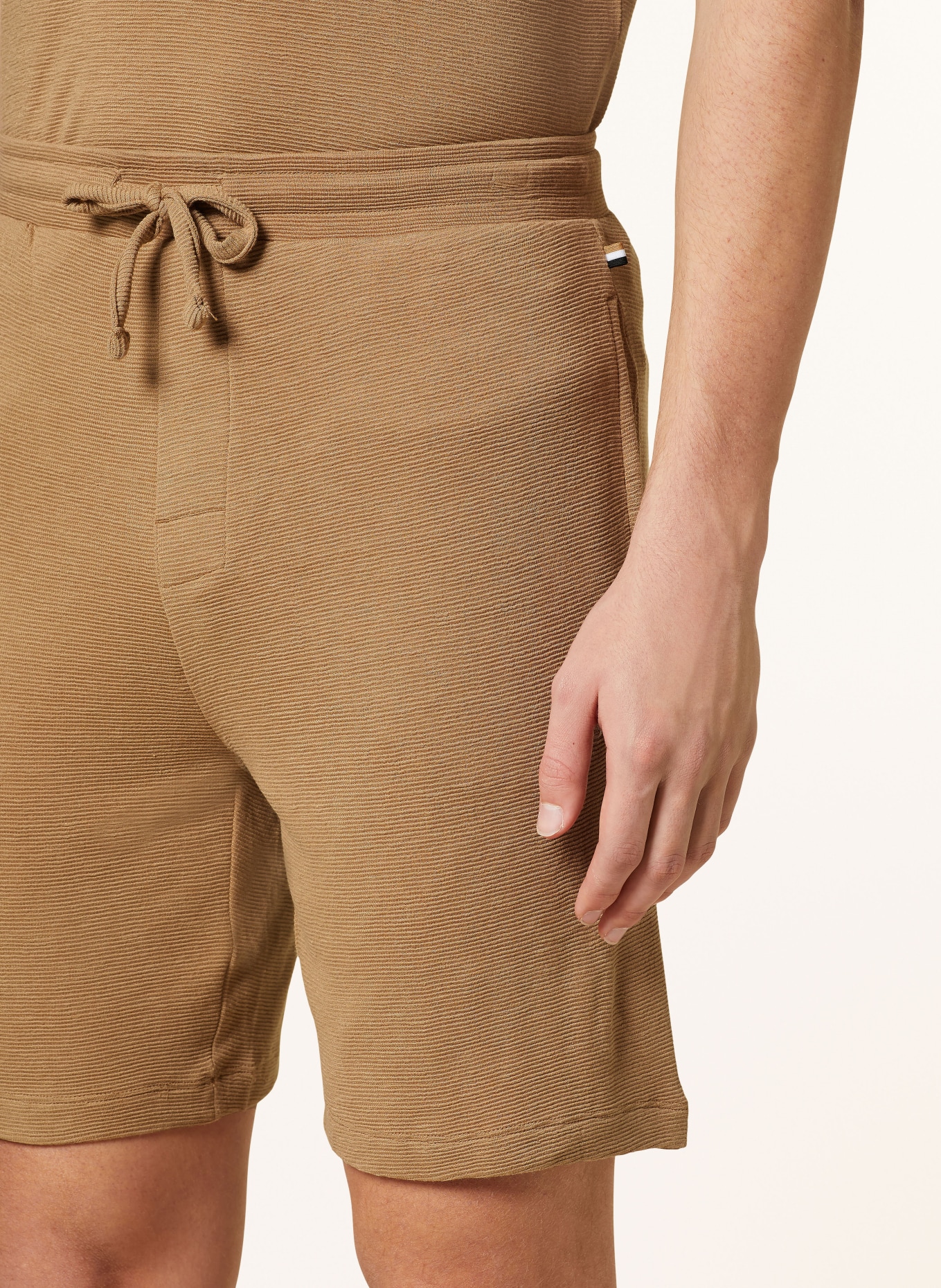 BOSS Pajama shorts RIB, Color: BEIGE (Image 5)