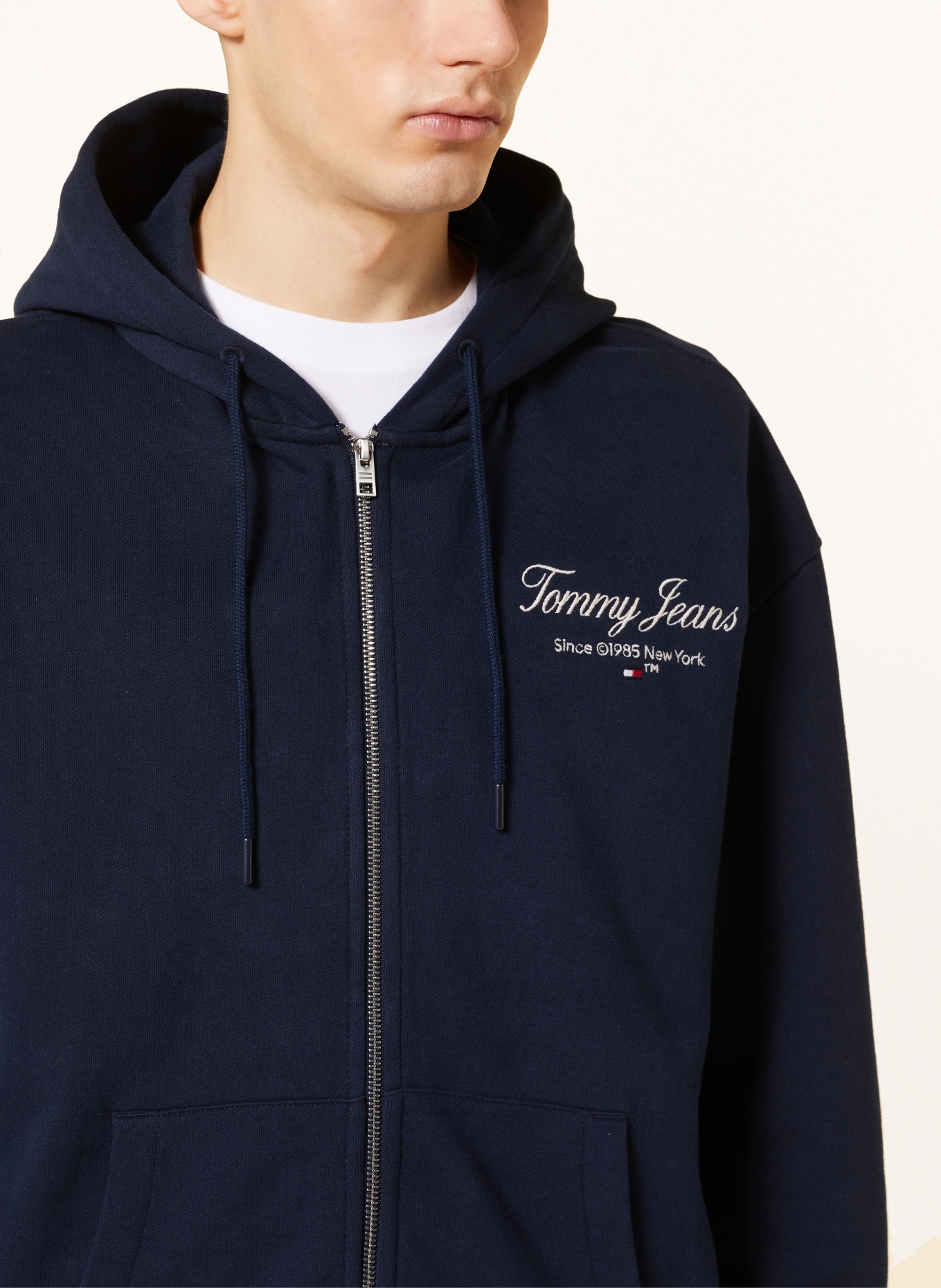 TOMMY JEANS Sweat jacket, Color: DARK BLUE/ WHITE (Image 5)