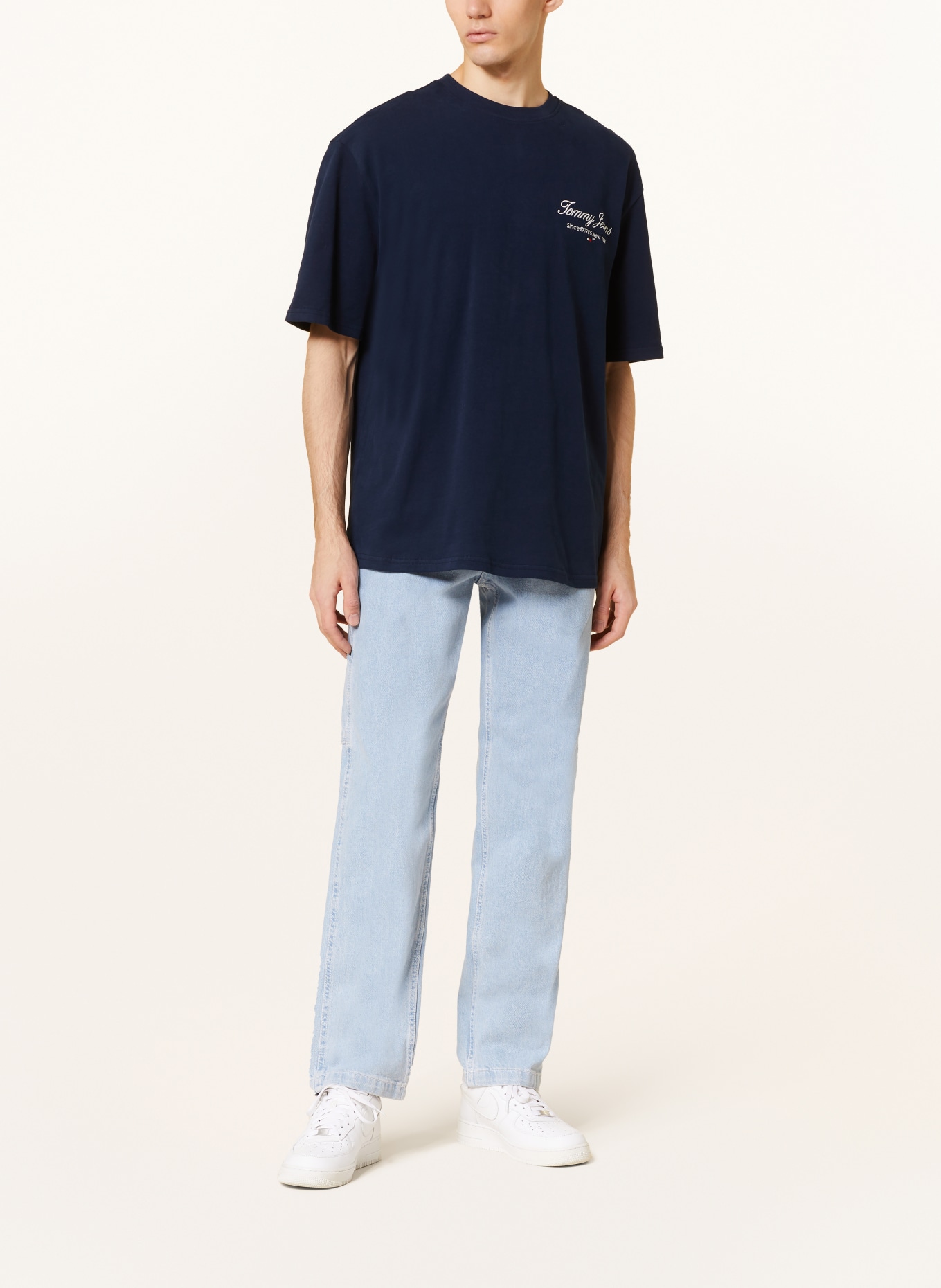 TOMMY JEANS T-Shirt: DUNKELBLAU/ WEISS