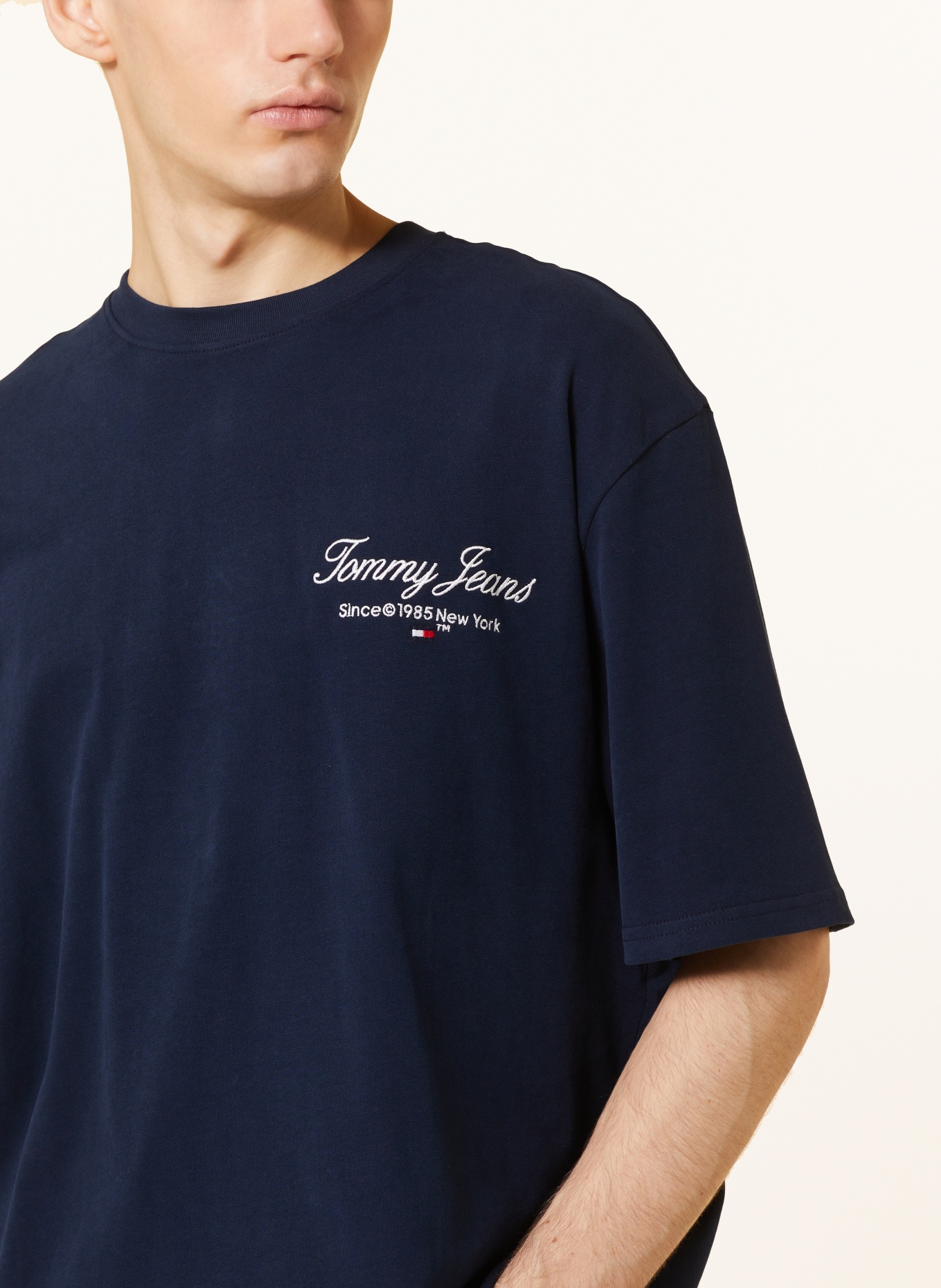 TOMMY JEANS T-Shirt: DUNKELBLAU/ WEISS