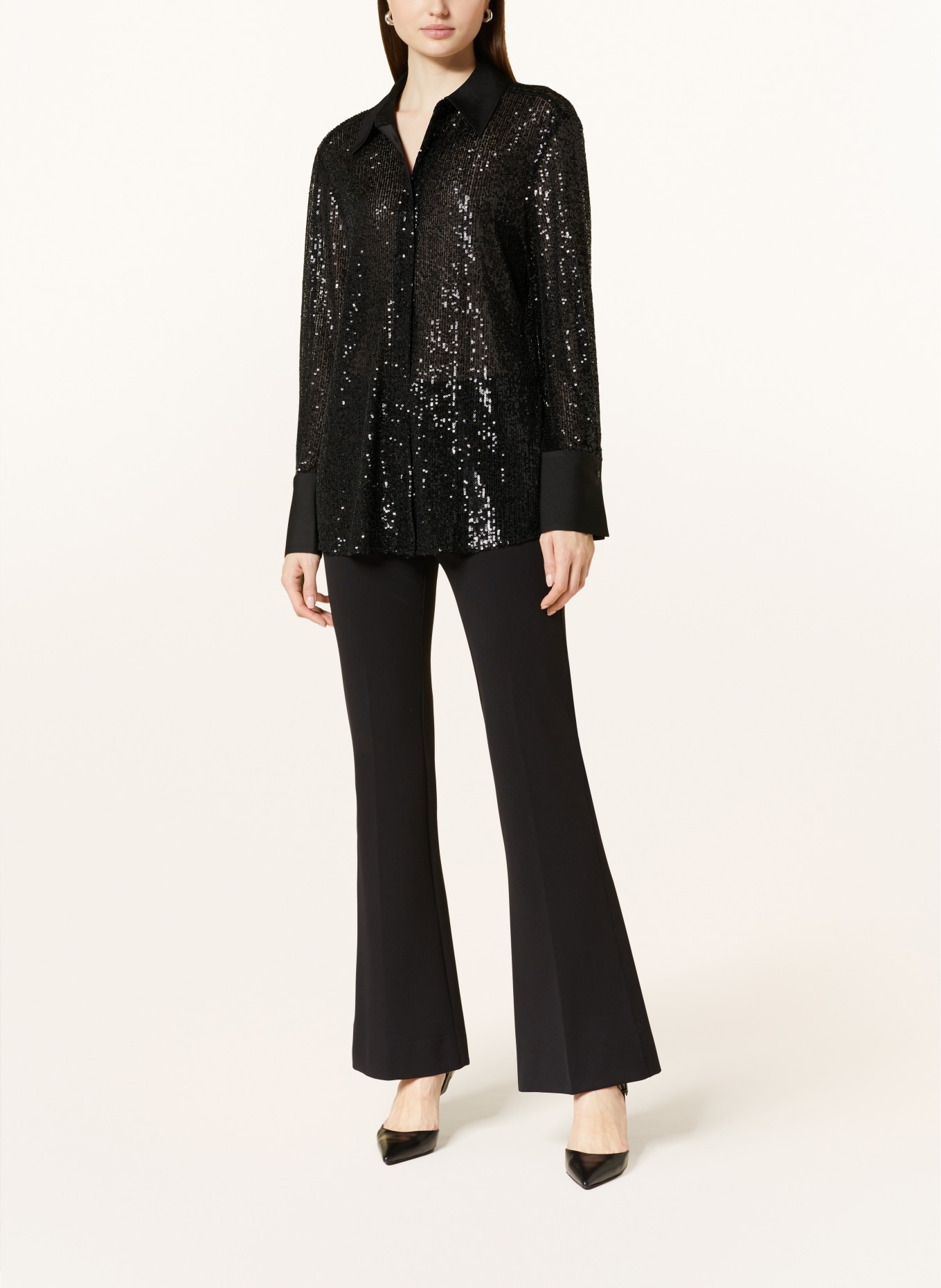 Grace Shirt blouse with sequins, Color: BLACK (Image 2)