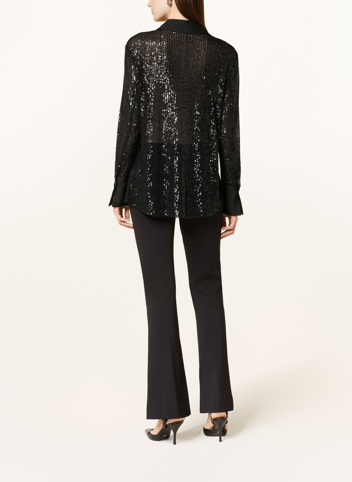 Grace Shirt blouse with sequins, Color: BLACK (Image 3)