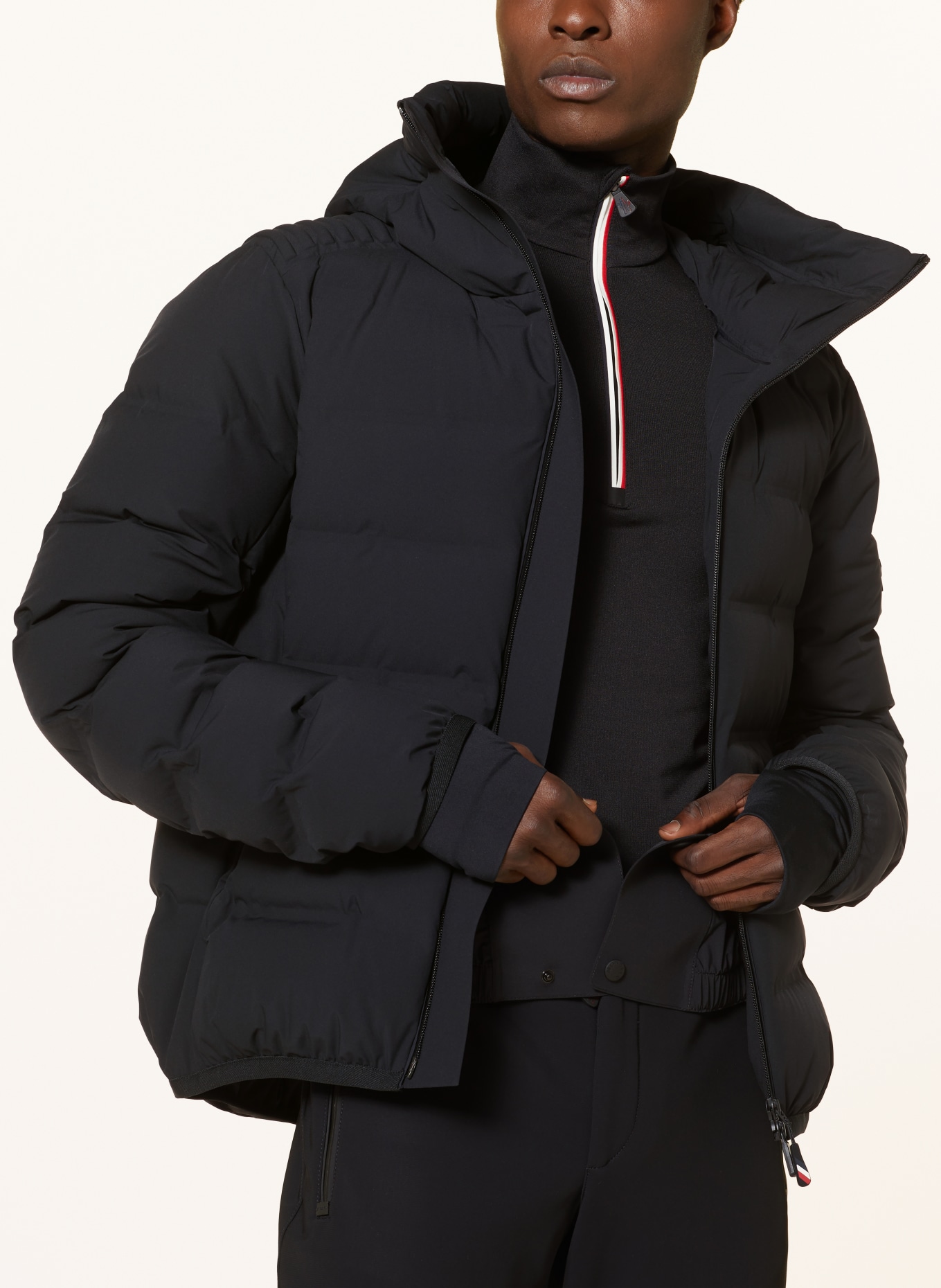 Black Lagorai hooded quilted down ski jacket