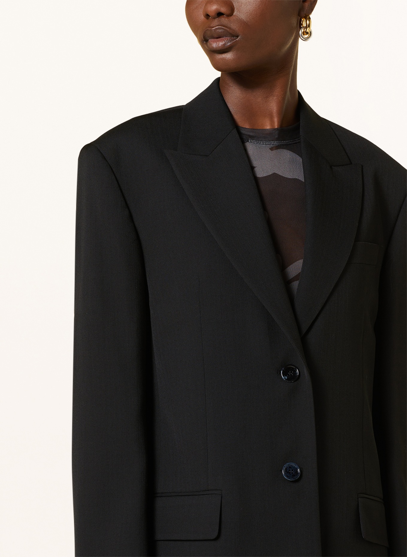 Acne Studios Long blazer, Color: BLACK (Image 4)