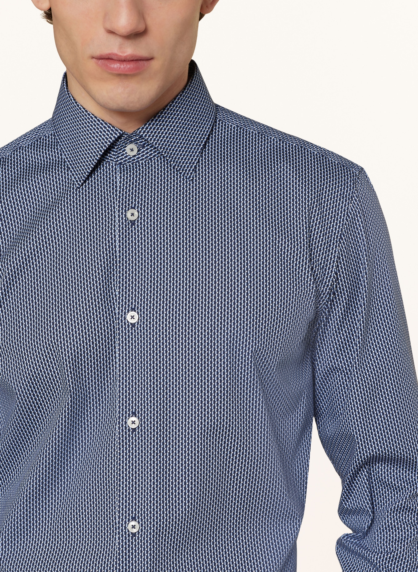 BOSS Shirt HANK slim fit, Color: DARK BLUE/ LIGHT BLUE (Image 4)