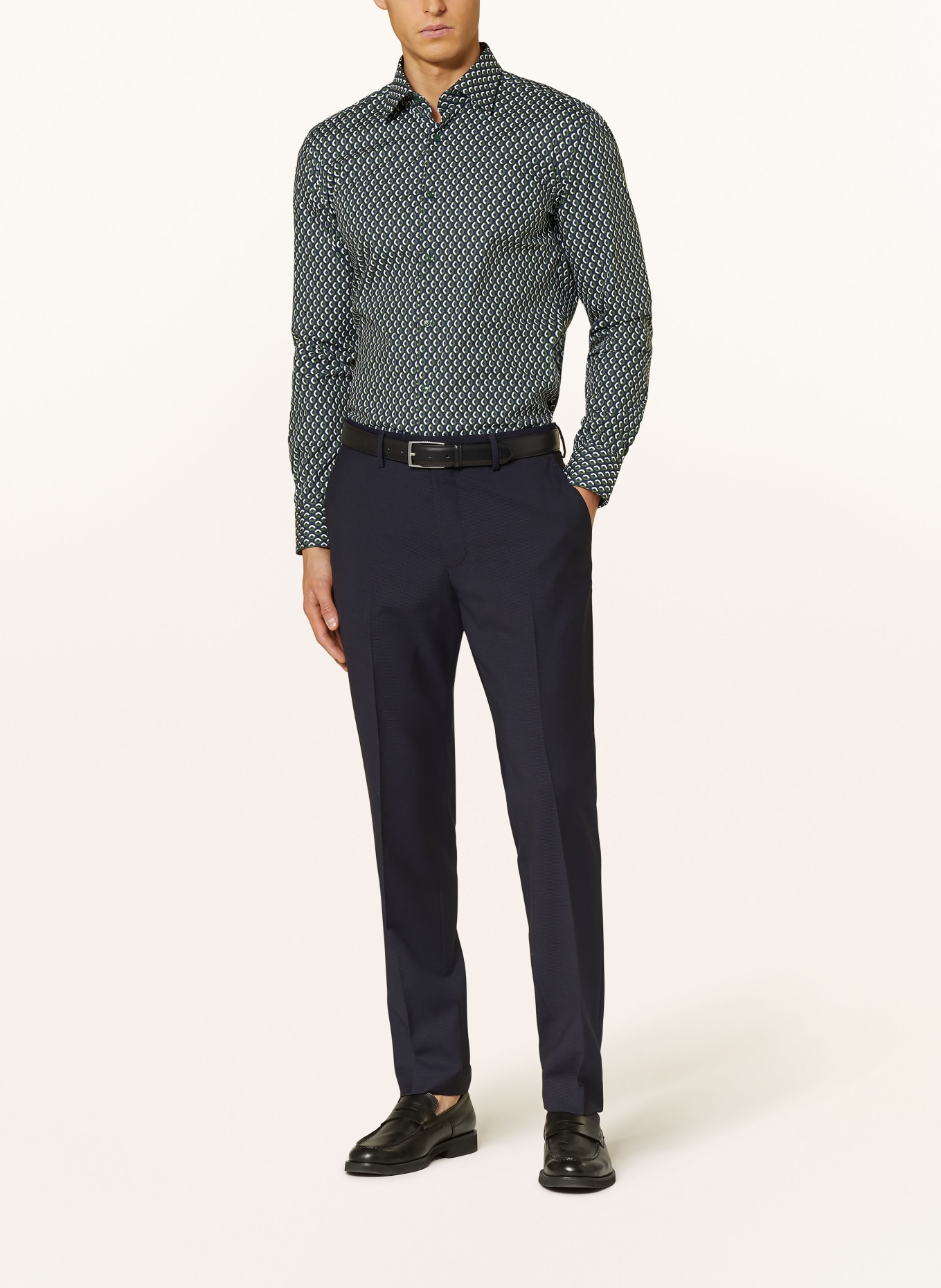 BOSS Shirt HANK slim fit, Color: GREEN/ BLUE (Image 2)