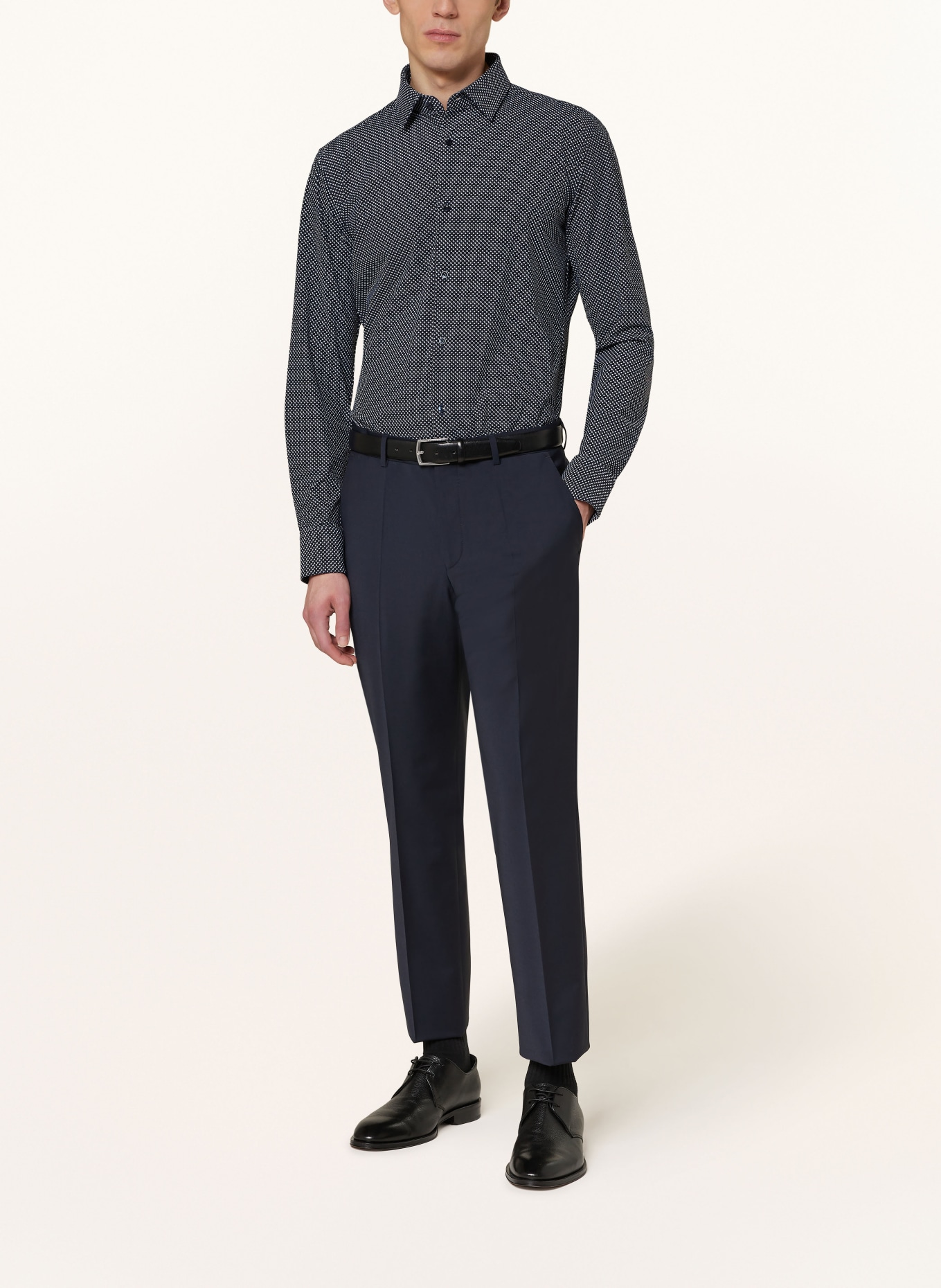 BOSS Shirt HANK slim fit, Color: DARK BLUE/ WHITE (Image 2)
