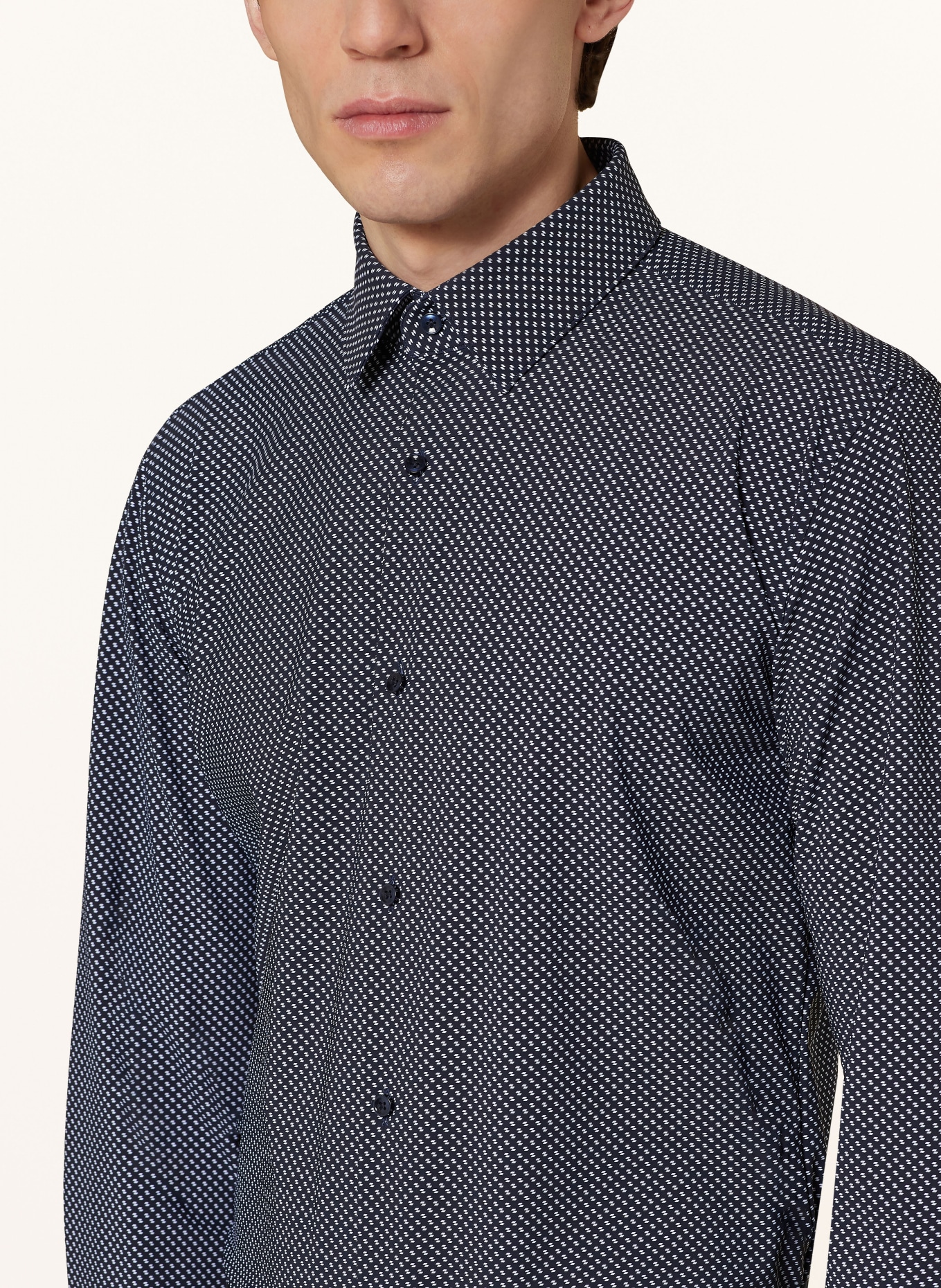 BOSS Shirt HANK slim fit, Color: DARK BLUE/ WHITE (Image 4)