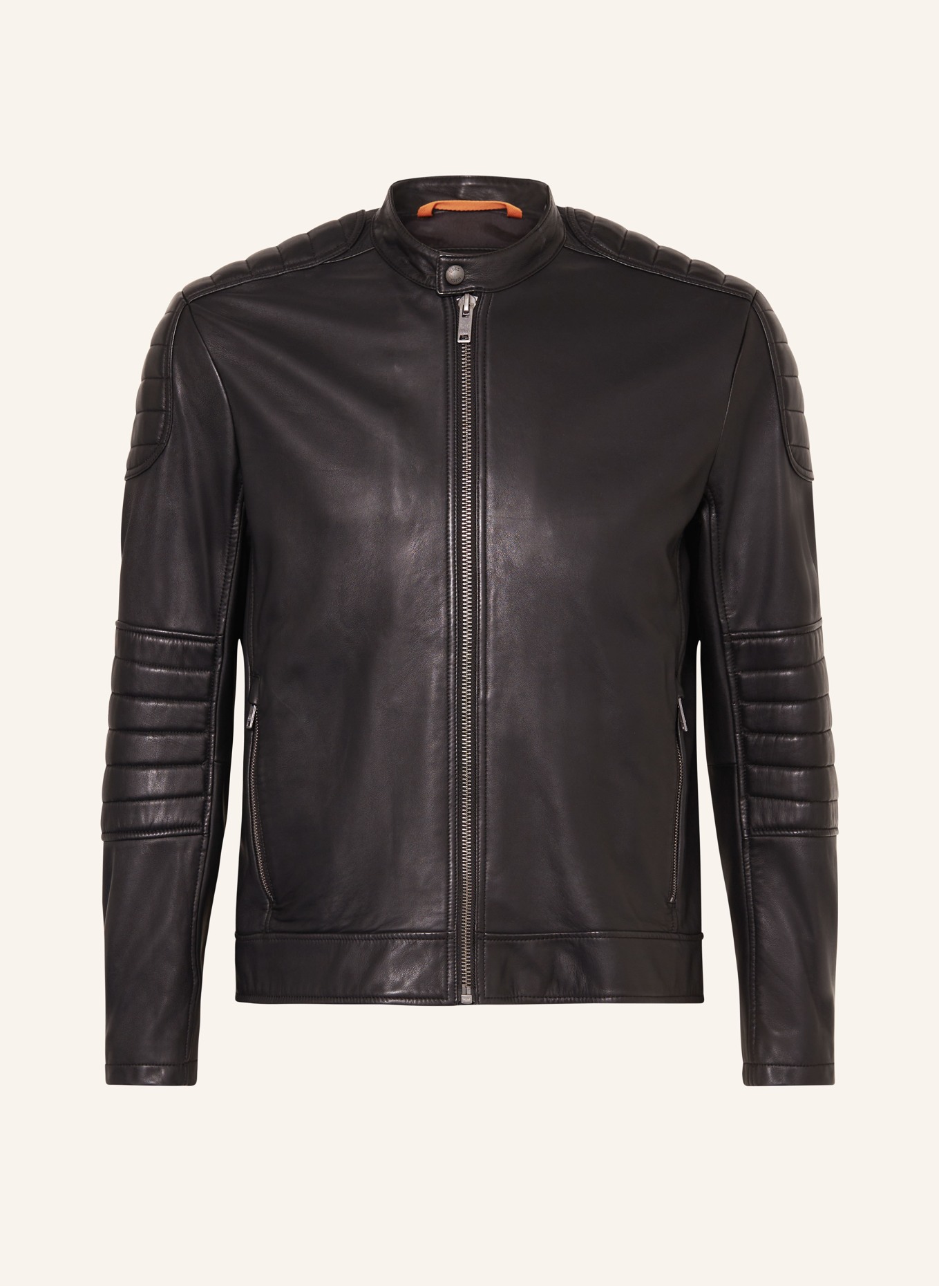 BOSS Leather jacket JOLUR, Color: BLACK (Image 1)