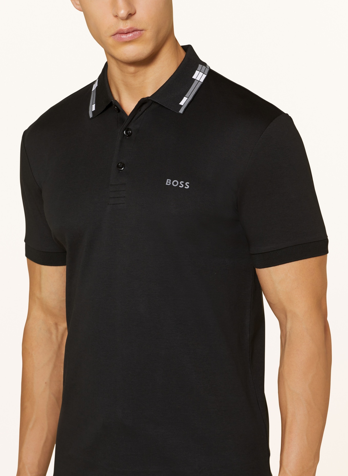 BOSS Jersey polo shirt PAULE, Color: BLACK (Image 4)