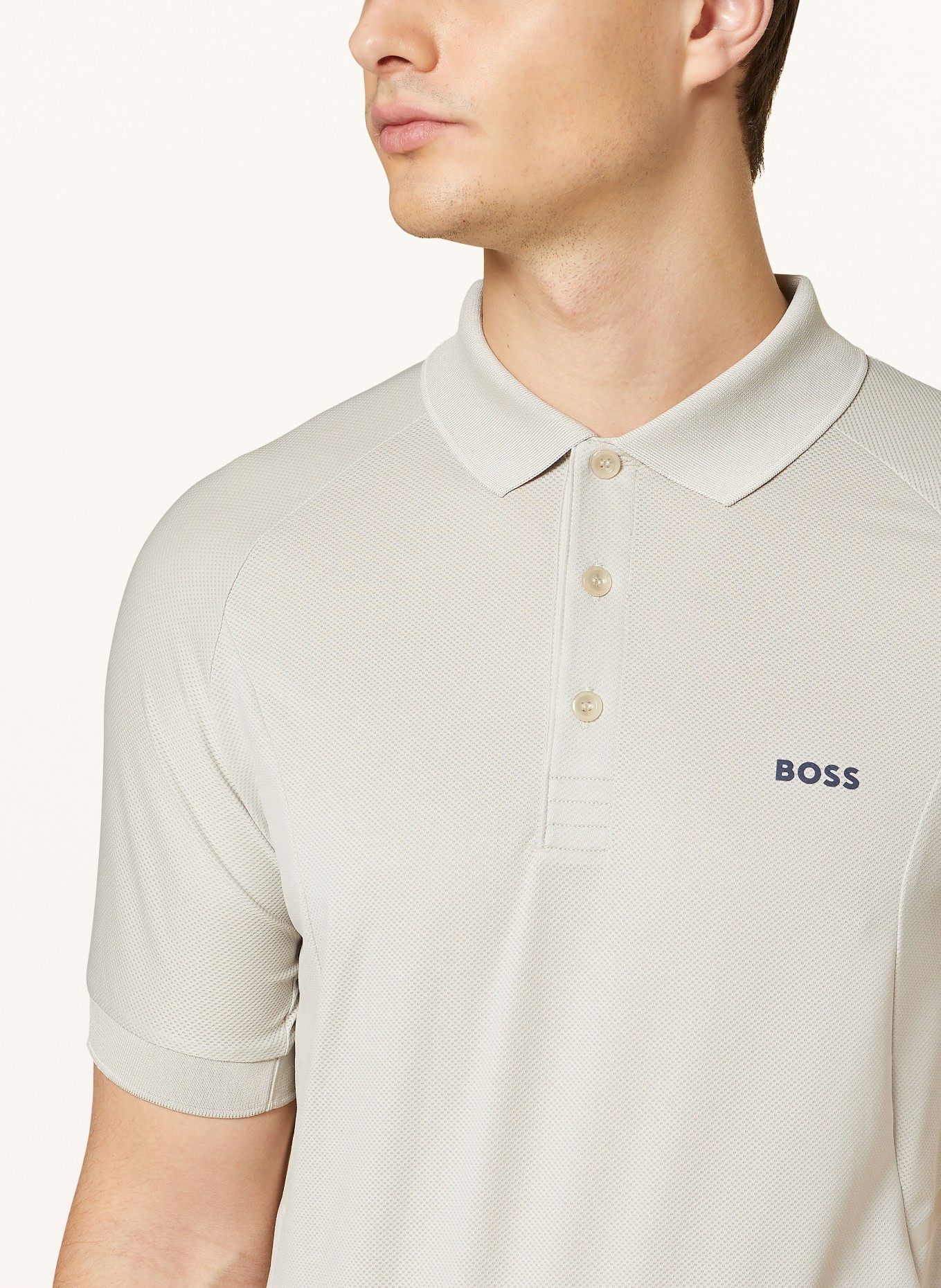 BOSS Performance polo shirt PIRAQ ACTIVE, Color: BEIGE (Image 4)