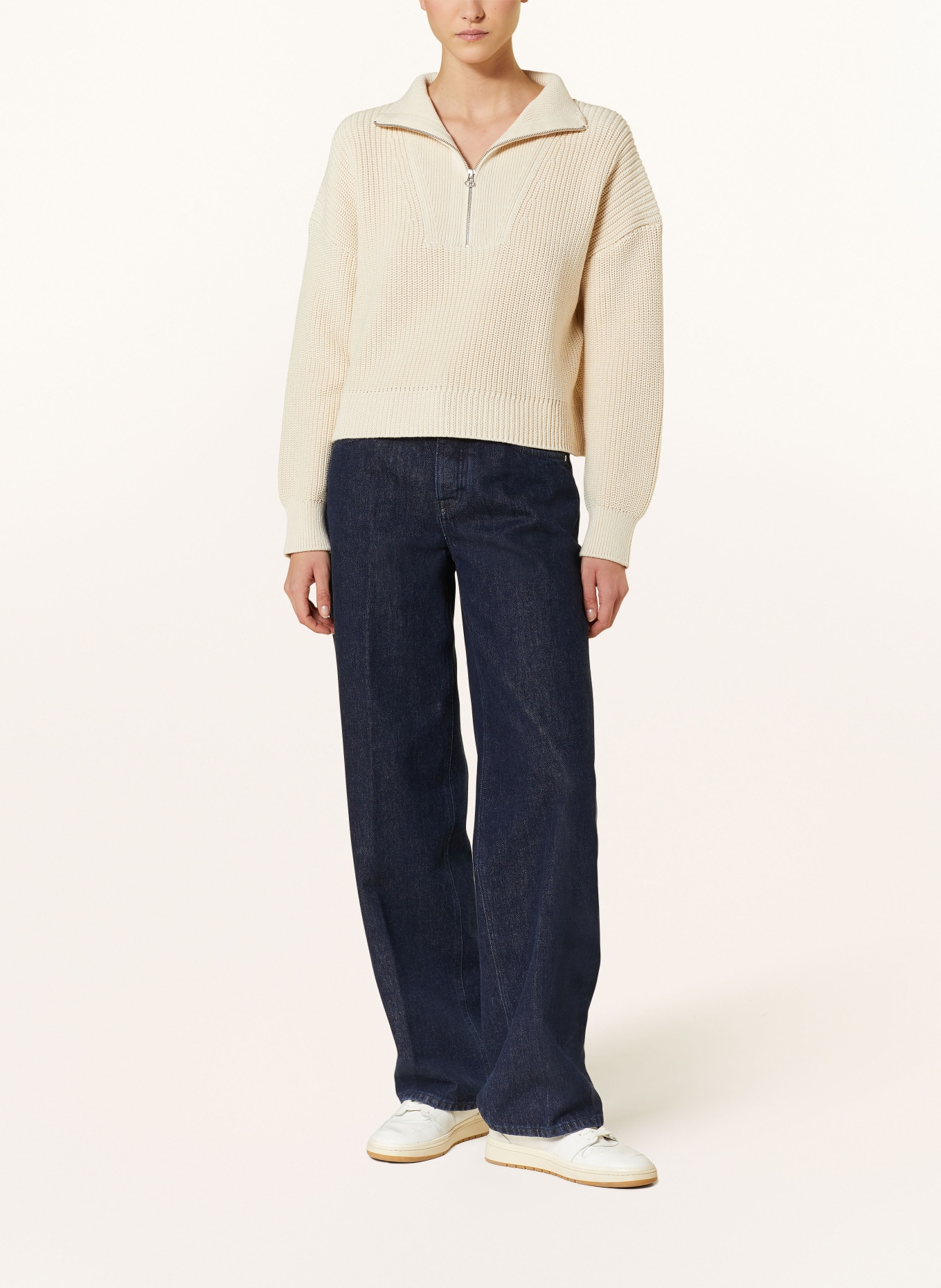 CLOSED Half-zip sweater, Color: ECRU (Image 2)