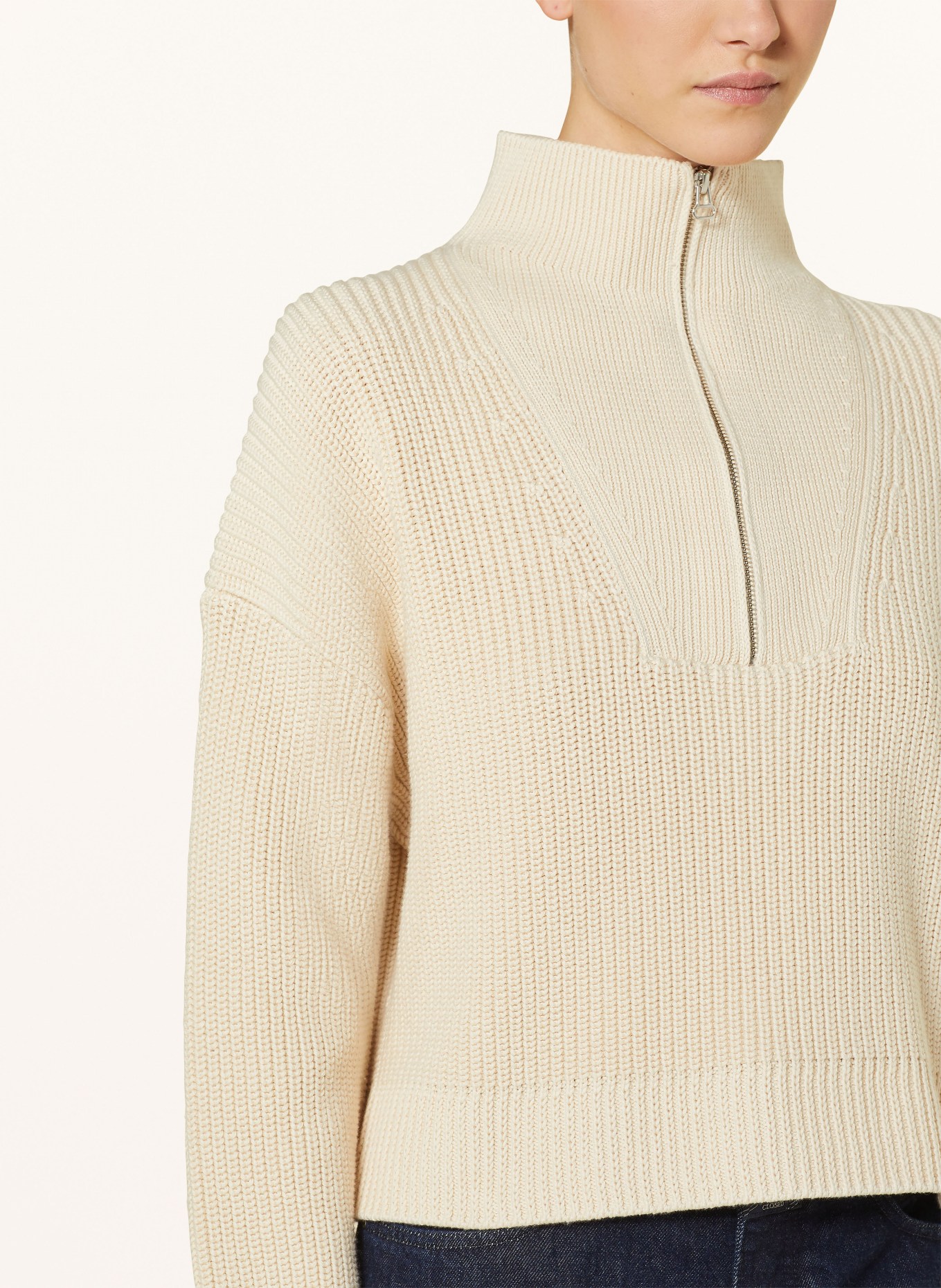 CLOSED Half-zip sweater, Color: ECRU (Image 4)