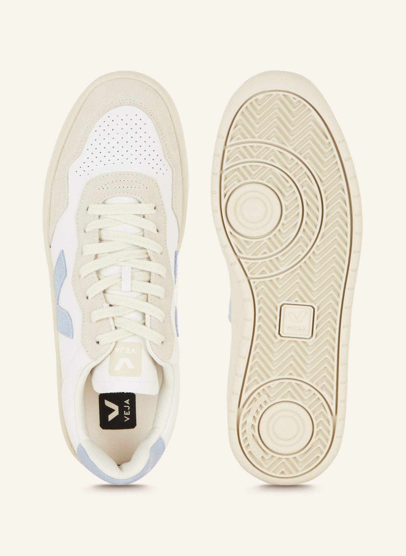 VEJA Sneakers V-90, Color: WHITE/ LIGHT BLUE/ CREAM (Image 5)