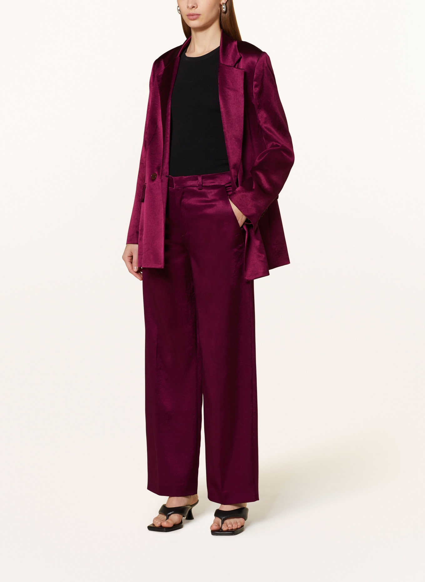 DRYKORN Satin trousers DESK, Color: PURPLE (Image 2)