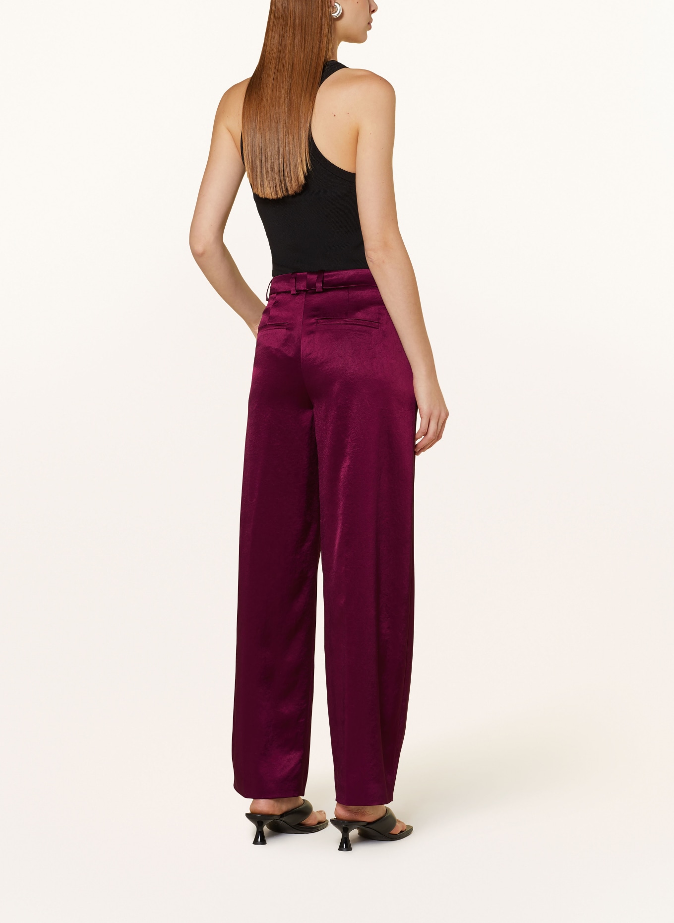 DRYKORN Satin trousers DESK, Color: PURPLE (Image 3)