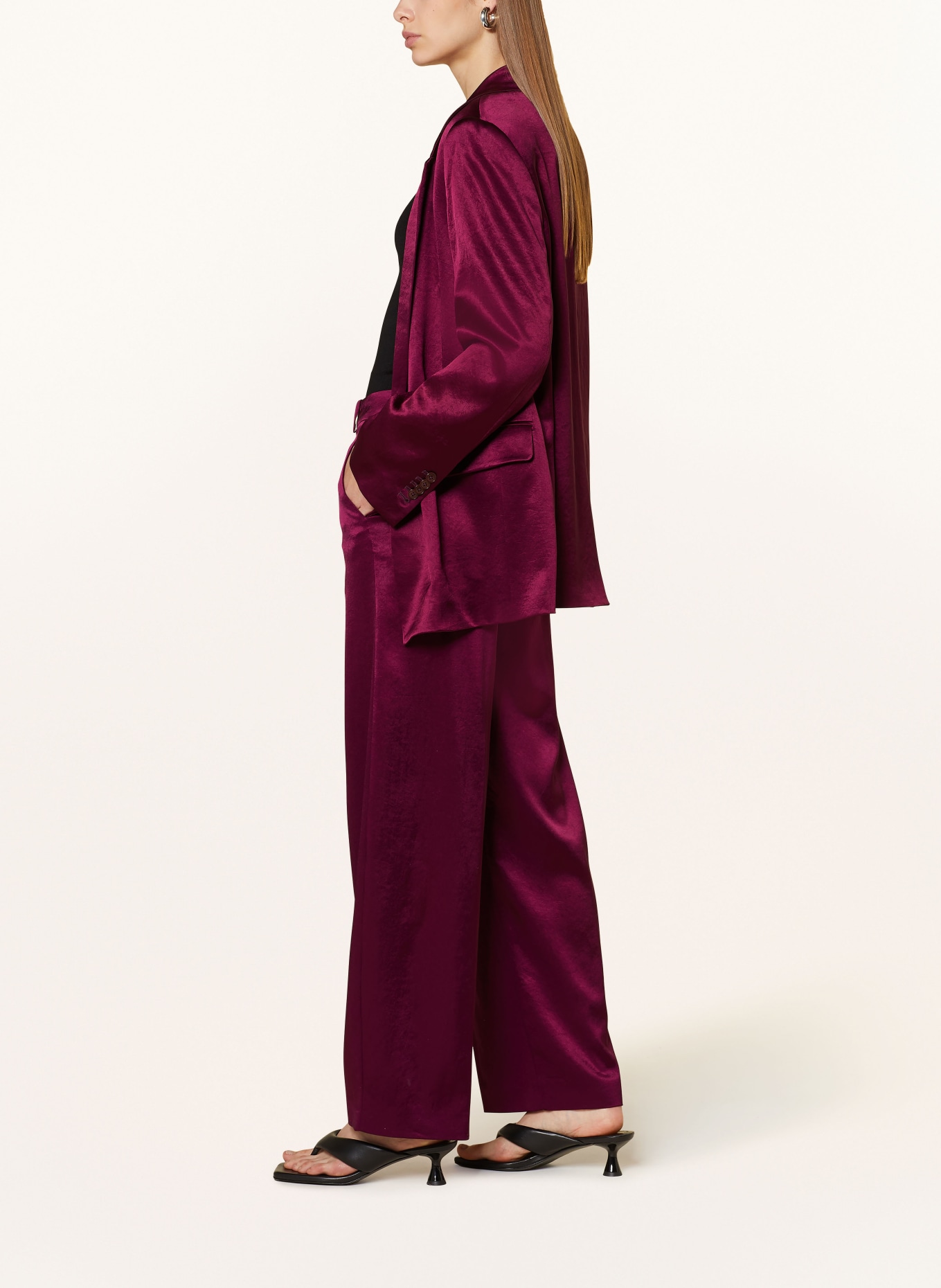 DRYKORN Satin trousers DESK, Color: PURPLE (Image 4)