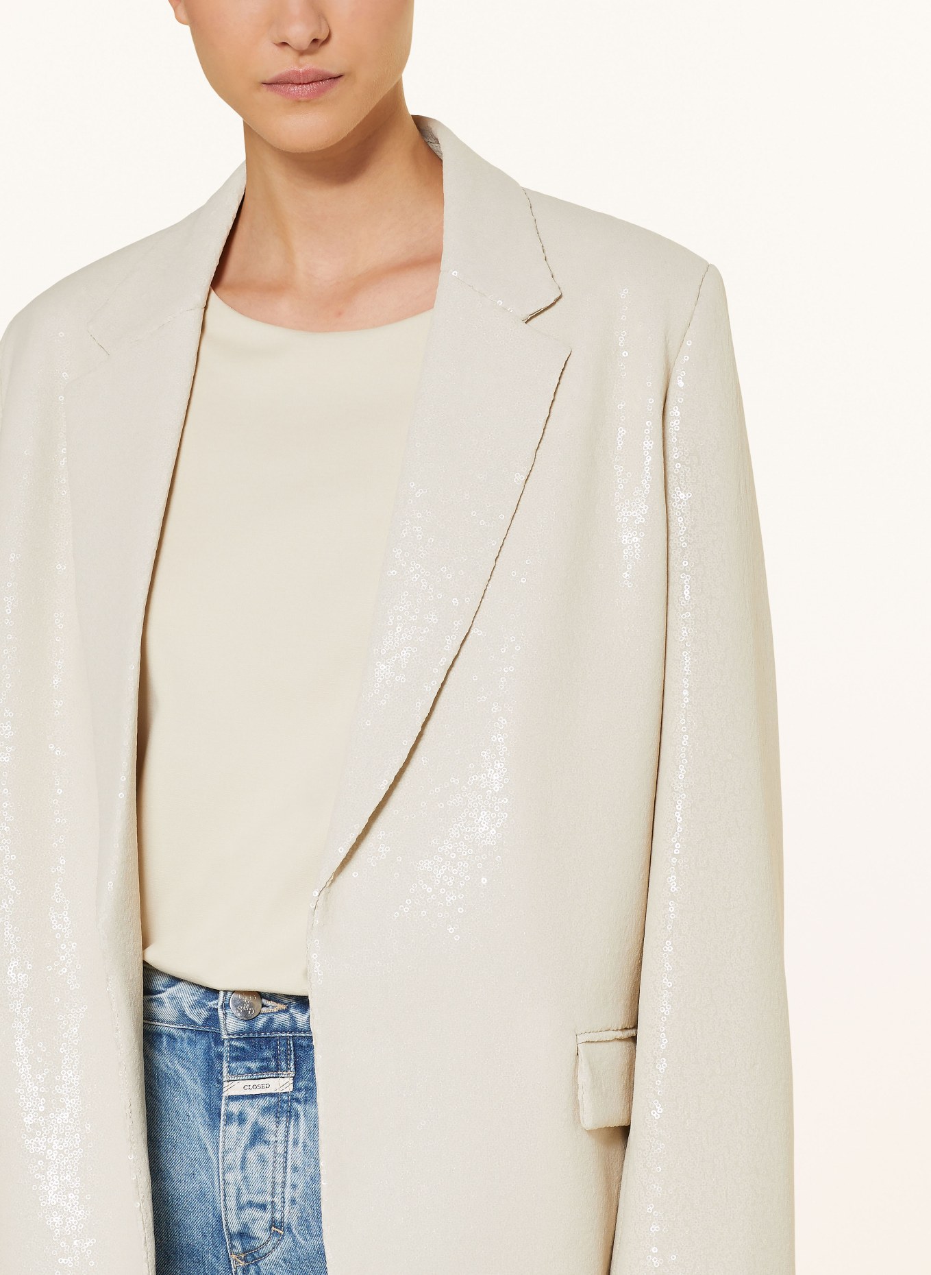 DRYKORN Blazer IDBURY with sequins, Color: CREAM (Image 4)