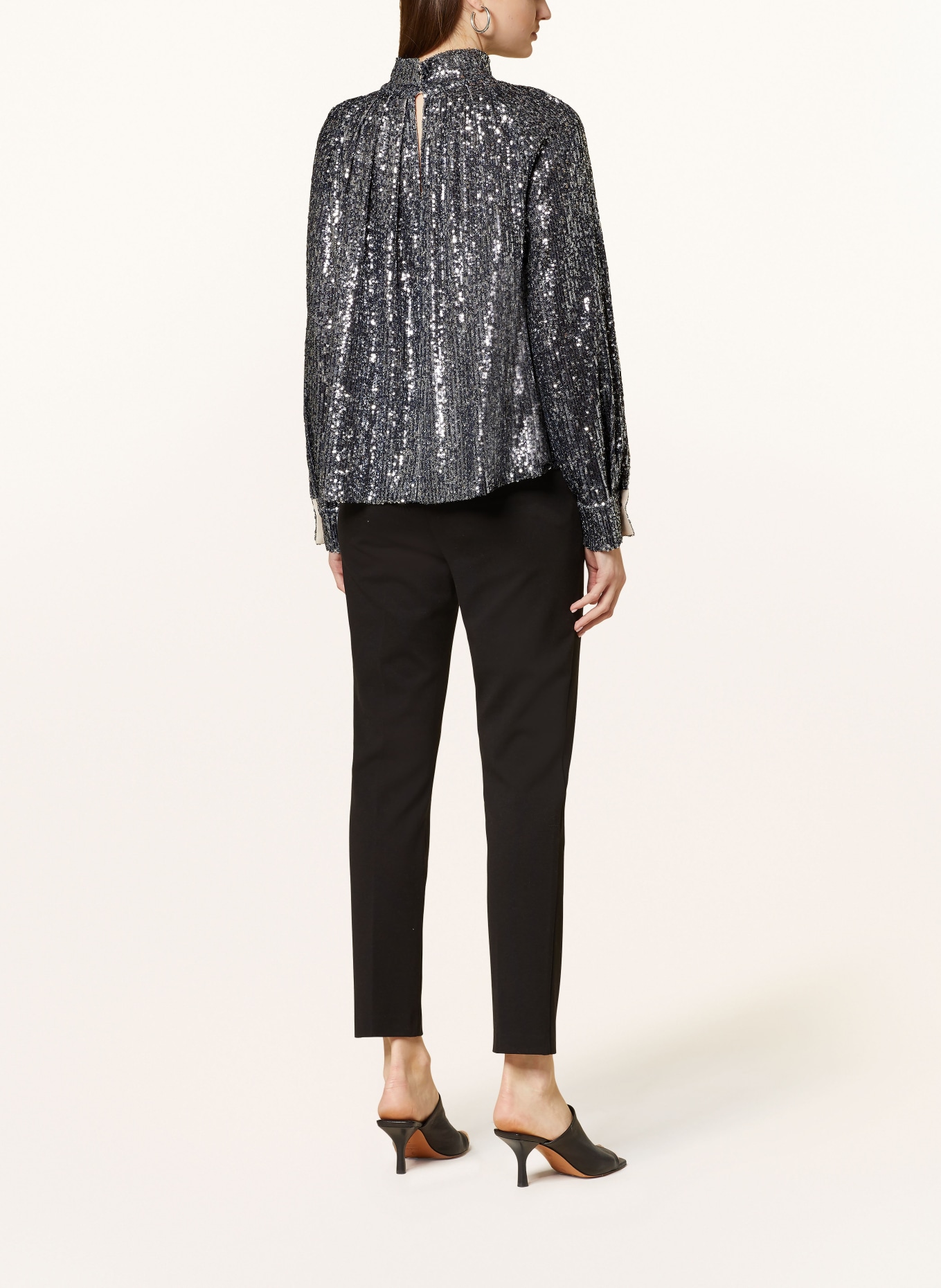 DRYKORN Shirt blouse DRUNA with sequins, Color: GRAY/ SILVER (Image 3)